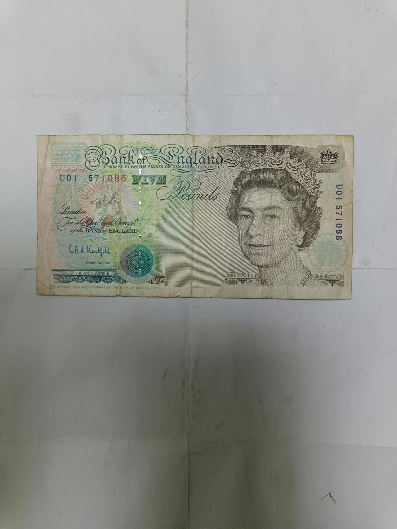 【20231018】非全新纸币第七十八场 英国E序列初版5镑