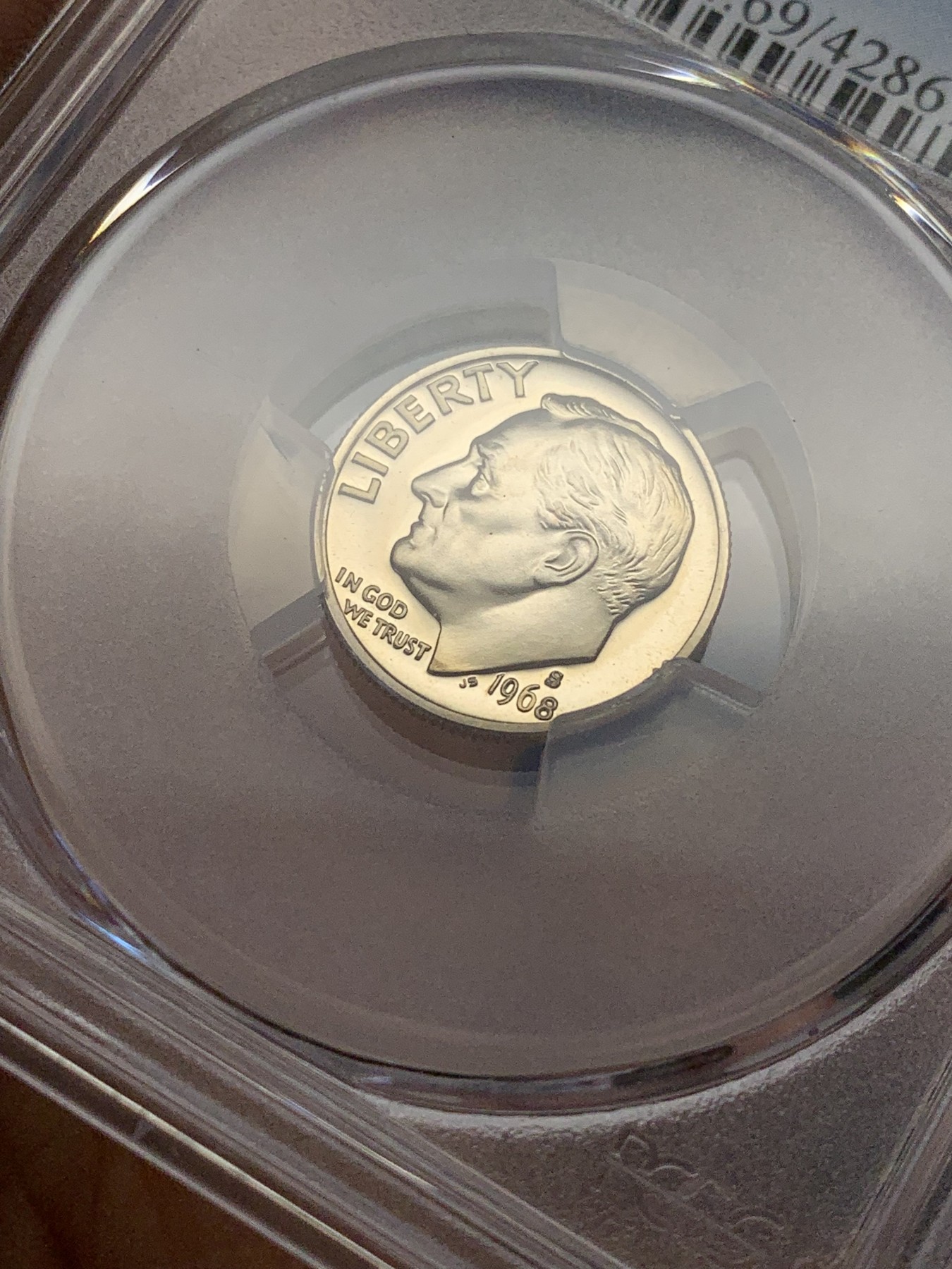 《竞宝斋》第207场-周日，周一 2场 (全场包邮) PCGS PR69 美国1968精制10美分