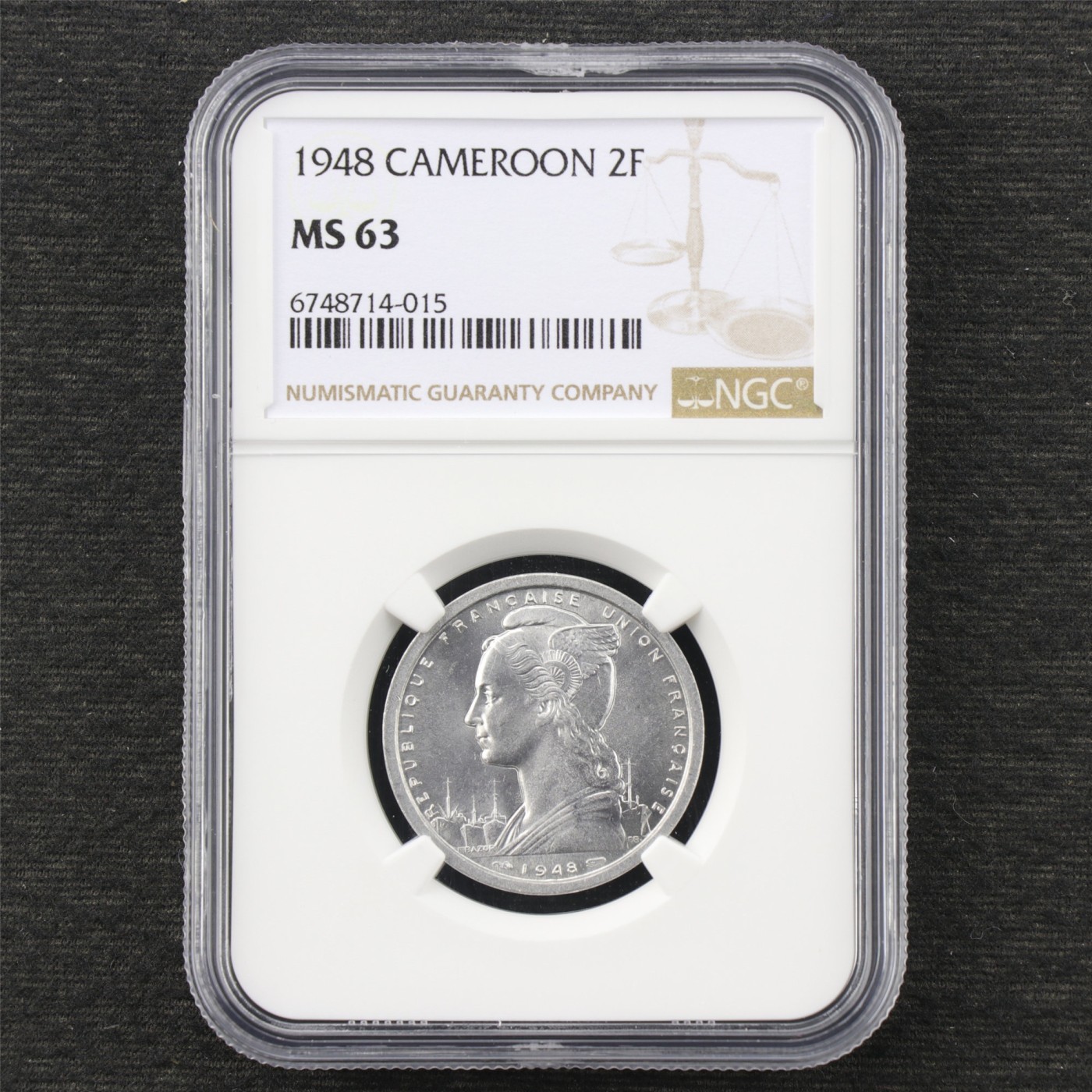 【亘邦集藏】第176期拍卖 1948年 喀麦隆2Francs NGC MS63 6748714-015