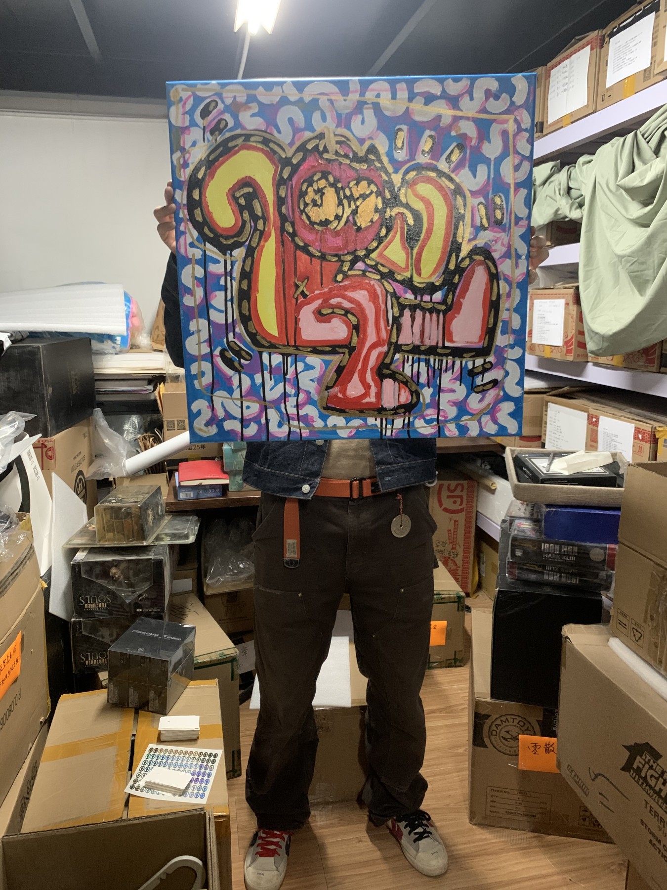 零元拍：歪歪亲笔签名原画大画幅《舞者》尺寸600/600MM