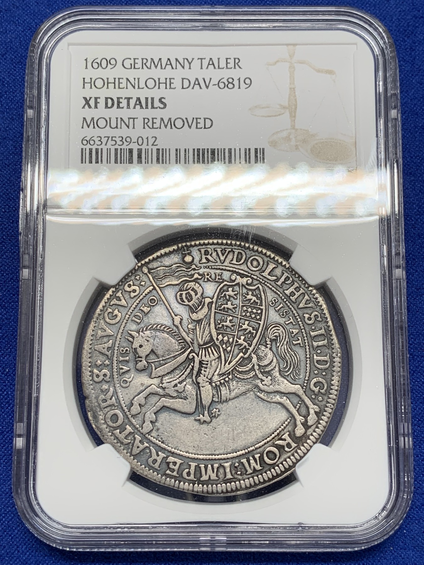 《竞宝斋》第207场-周日，周一 2场 (全场包邮) NGC XFD 德国1609霍亨索伦泰勒，极其稀有 非常不错的品种