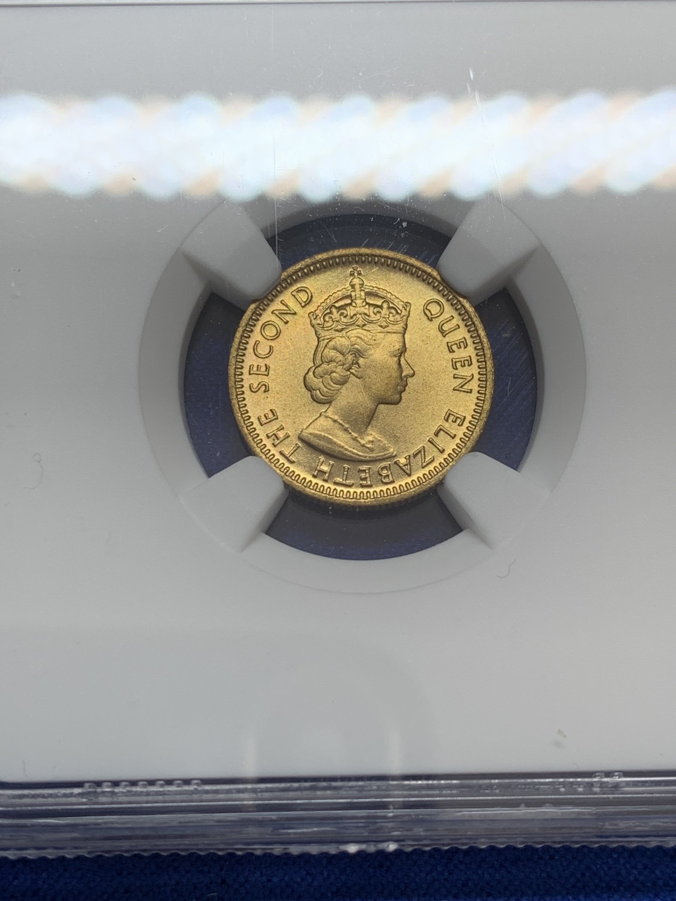 《竞宝斋》第207场-周日，周一 2场 (全场包邮) NGC-MS67 香港 1977年 五仙 伊丽莎白二世 原卷拆状态 冠军分！！！