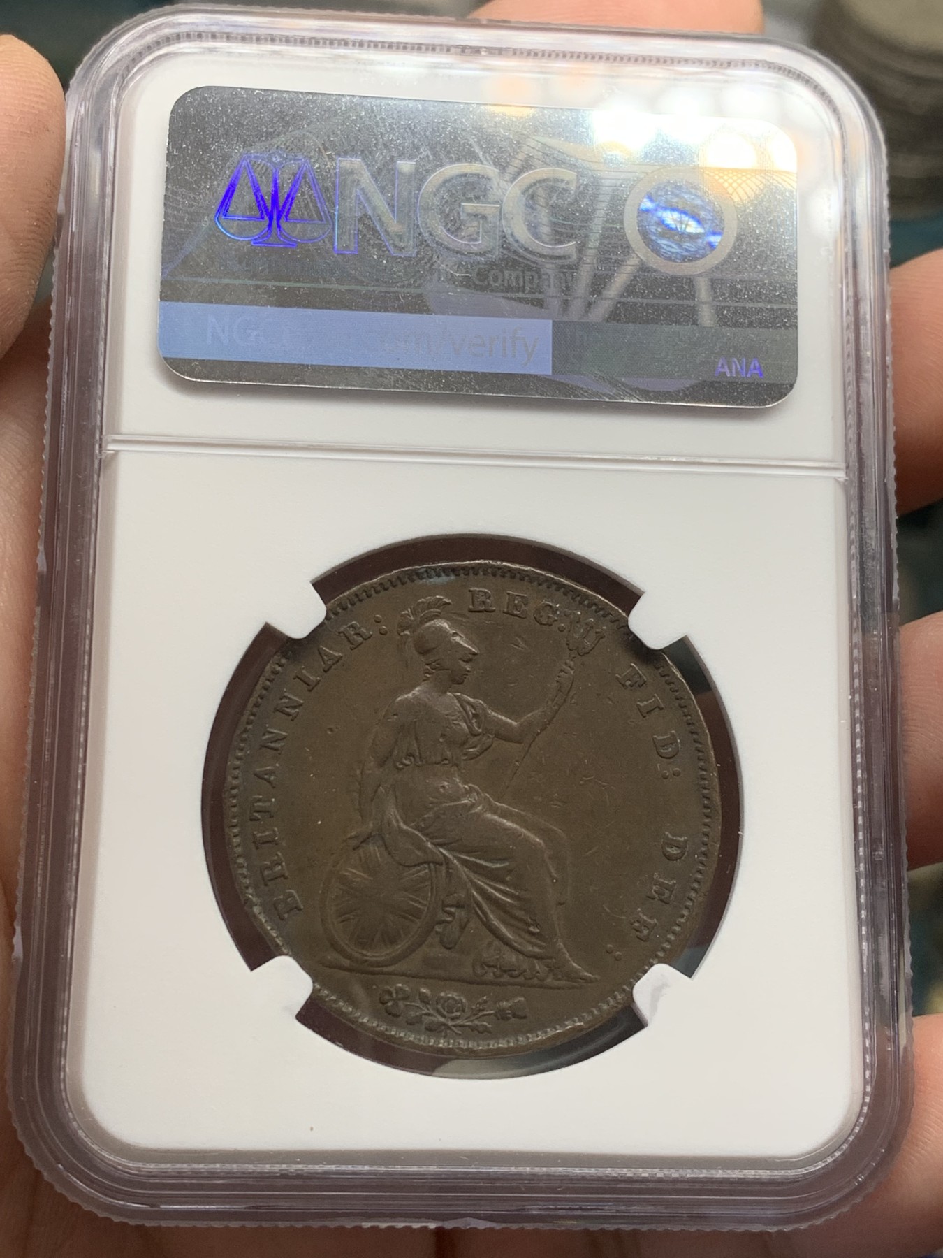 《竞宝斋》第207场-周日，周一 2场 (全场包邮) NGC fine details 英国1858年1便士铜币