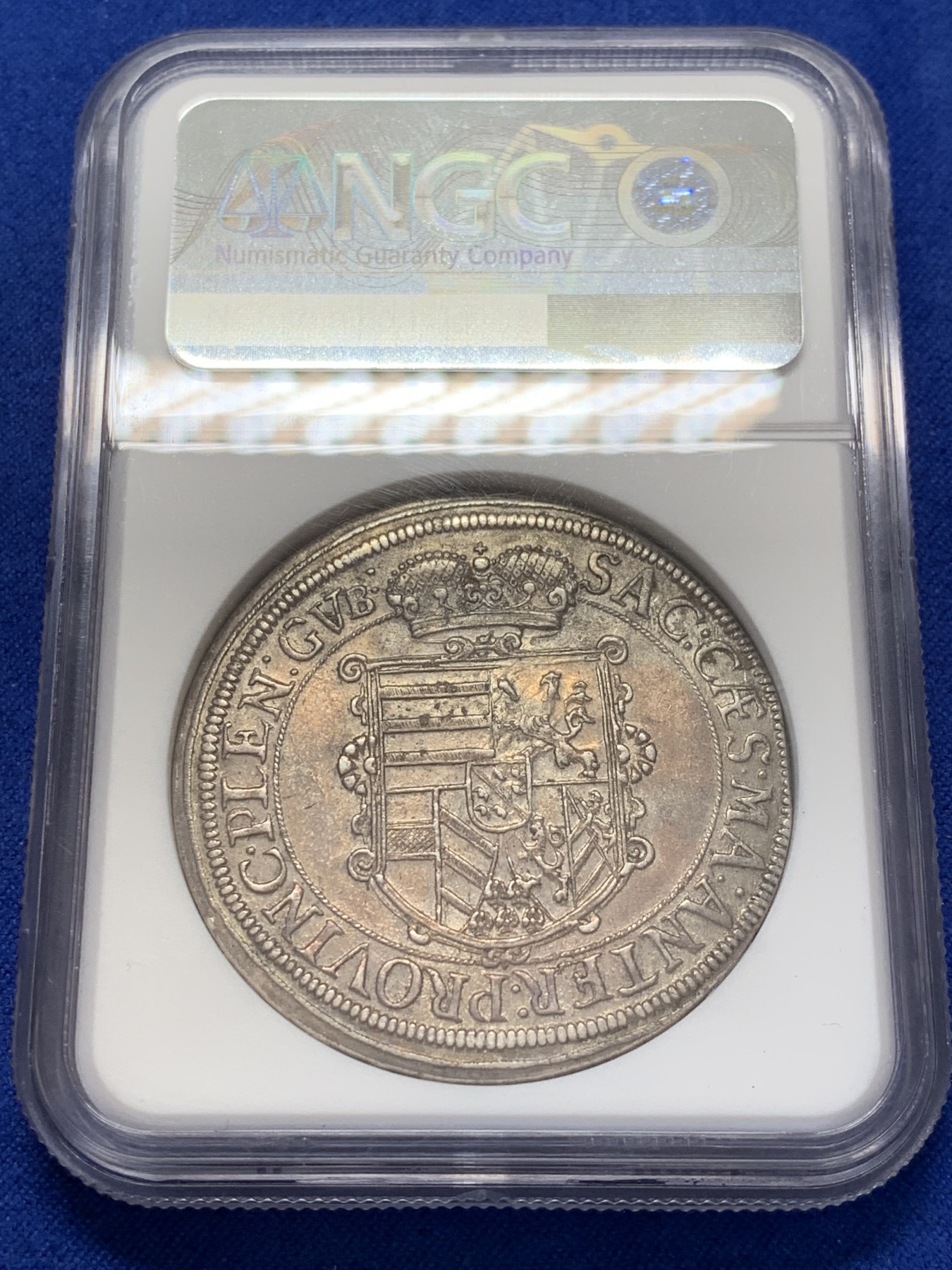 《竞宝斋》第207场-周日，周一 2场 (全场包邮) NGC-AU58分 神罗阿尔萨斯 1630年 泰勒银币 紫罗兰包浆 罕见版别 2022年Numismatik Zoettl裸币750欧成交