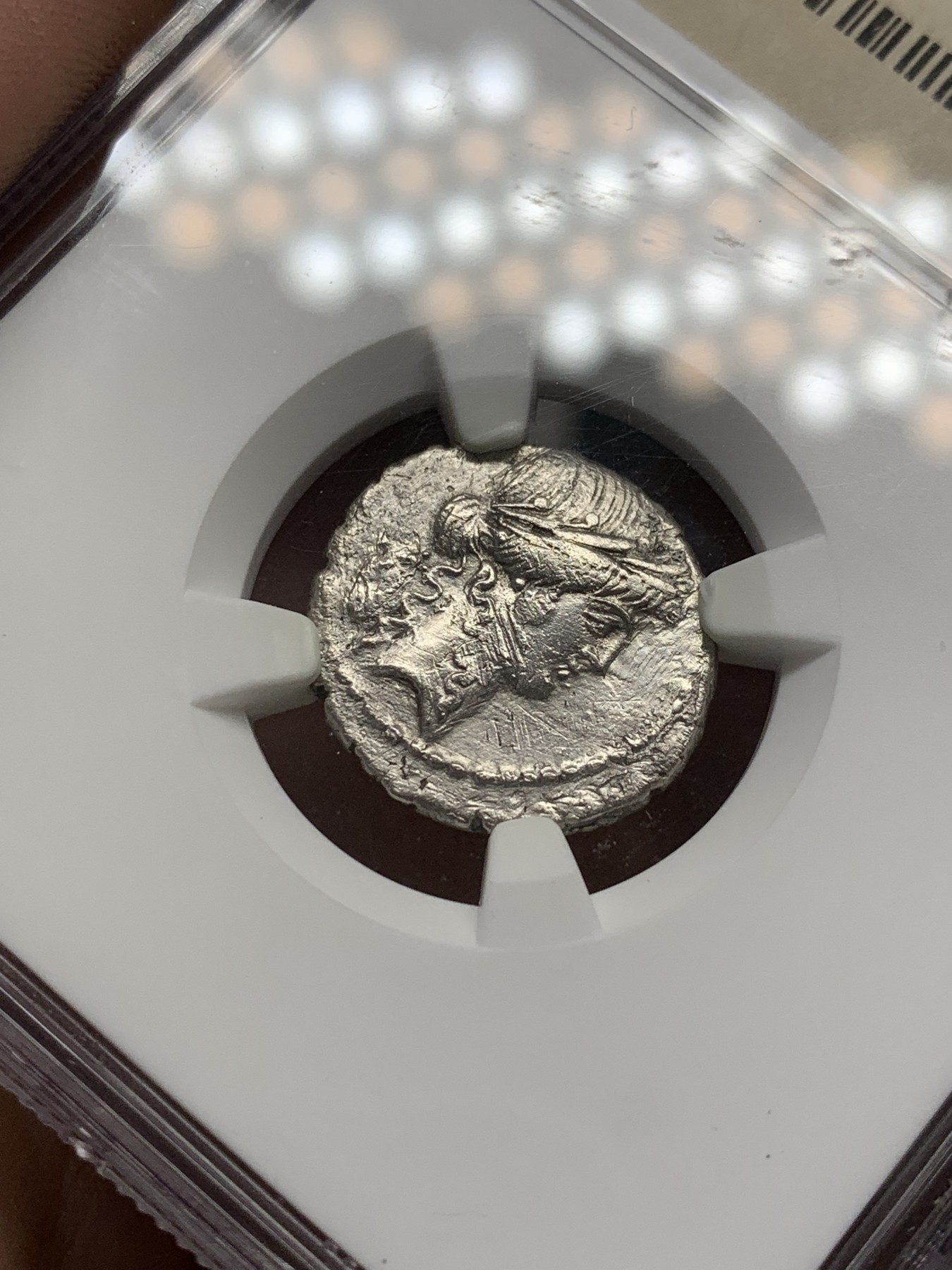 《竞宝斋》第207场-周日，周一 2场 (全场包邮) NGC-Ch XF 古罗马共和时期 阿波罗银币 背面狄安娜女神手握火炬 1狄纳里 3.76g