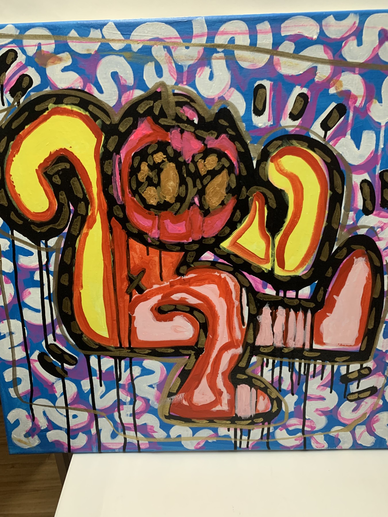 零元拍：歪歪亲笔签名原画大画幅《舞者》尺寸600/600MM