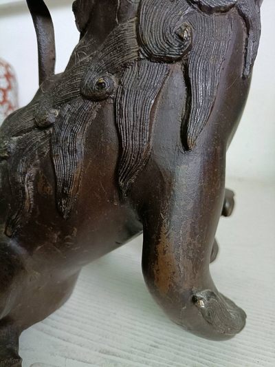 清代8斤8两铜狮子大摆件~镇宅避邪 清代8斤8两铜狮子大摆件~镇宅避邪