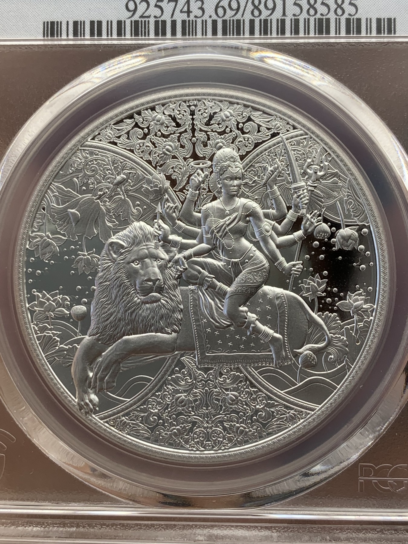 《竞宝斋》第207场-周日，周一 2场 (全场包邮) PCGS PR69 喀麦隆2023年2000中非法郎杜尔加女神银币 P盒冠军分