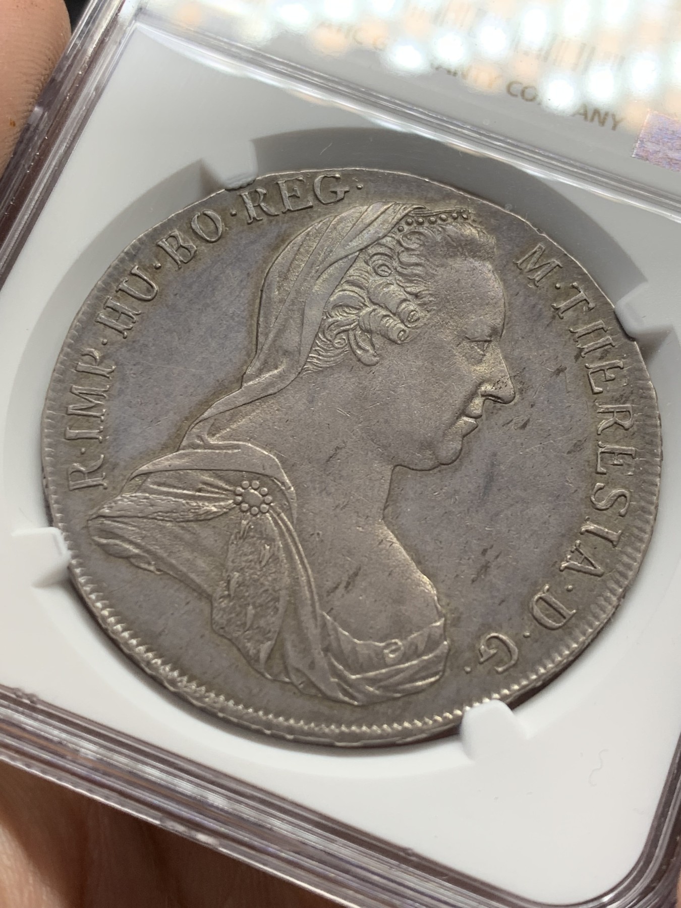 《竞宝斋》第207场-周日，周一 2场 (全场包邮) NGC AU55 奥地利1780大奶妈，维也纳原铸IC-FA版 状态极好 美国评级