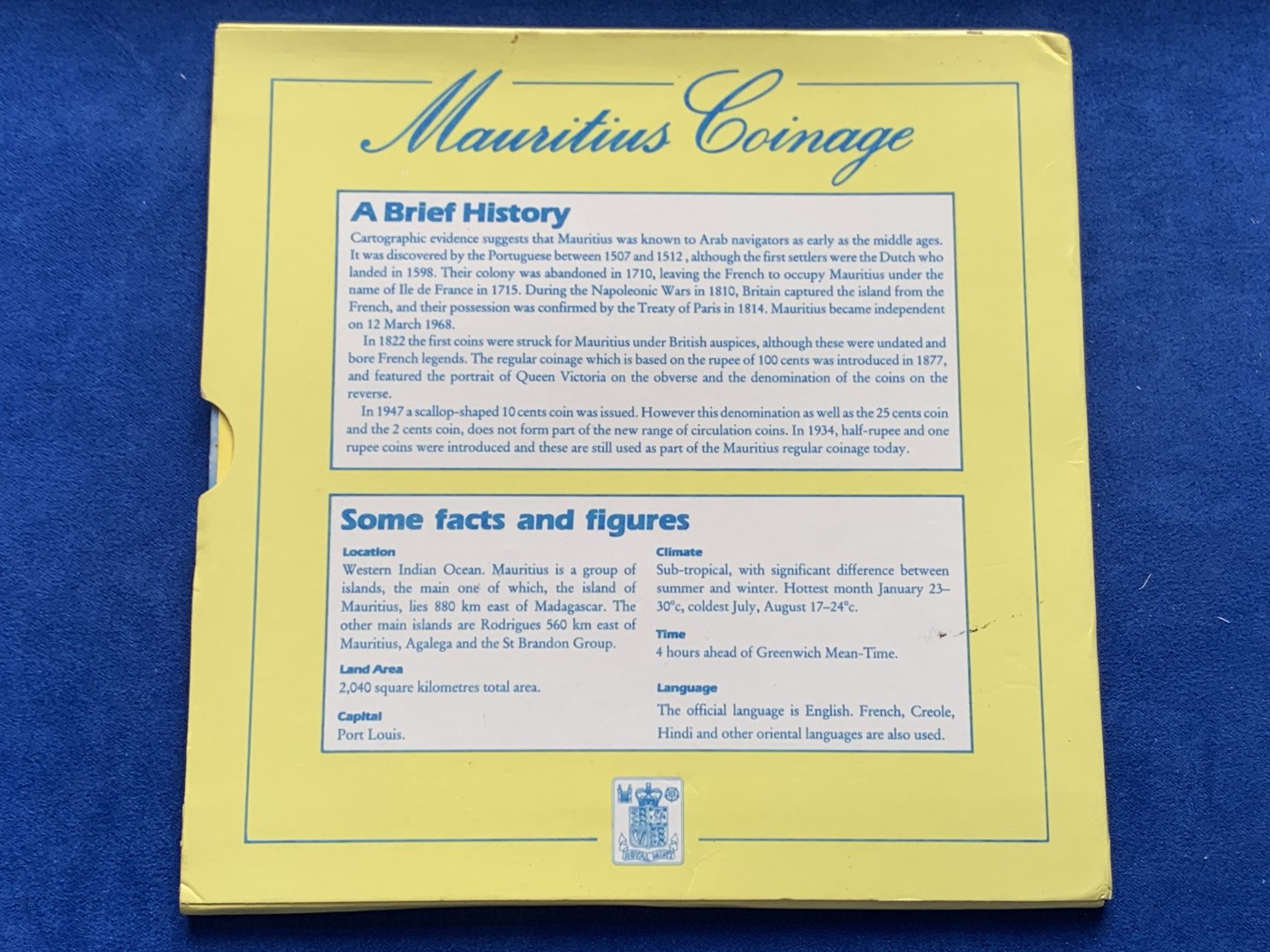 《竞宝斋》第207场-周日，周一 2场 (全场包邮) 毛里求斯1987年清年份官方套币，unc-bu强光好品，产量共5000套！