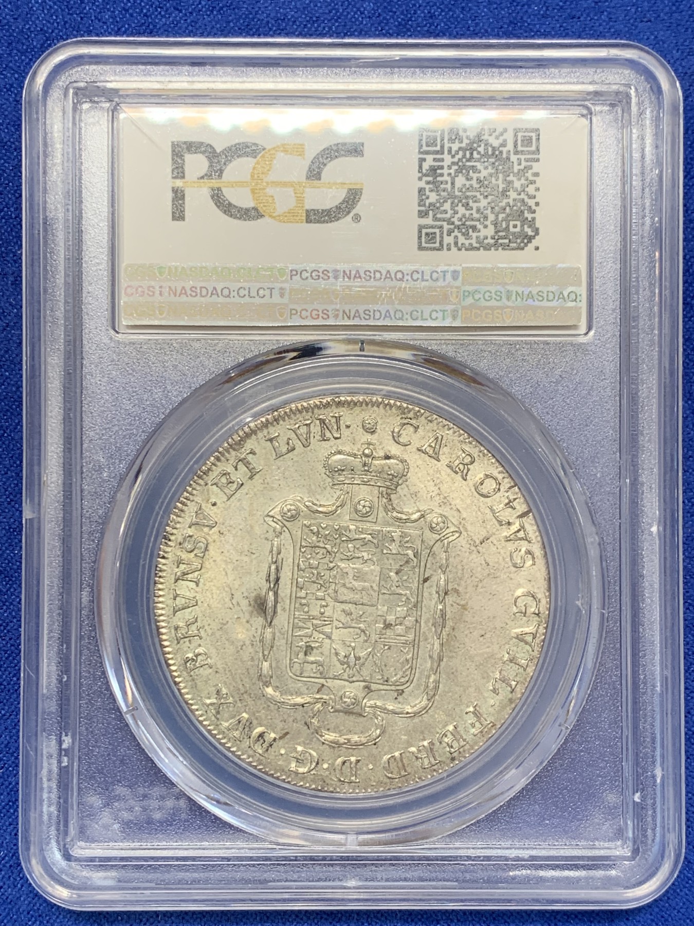 《竞宝斋》第207场-周日，周一 2场 (全场包邮) PCGS MS63冠军分德国神罗 1790MC 布伦瑞克-狼堡纹章 泰勒