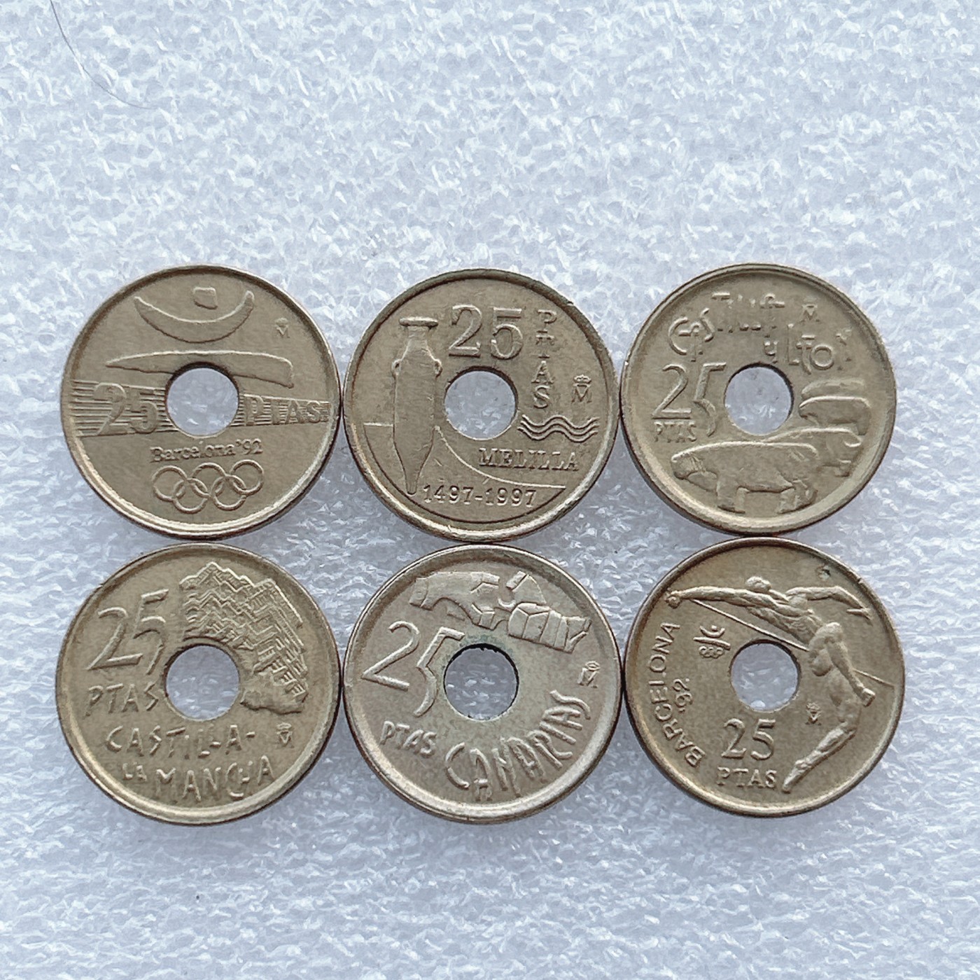 全场一元起拍 世界钱币散币场 第30期 西班牙25分6枚套