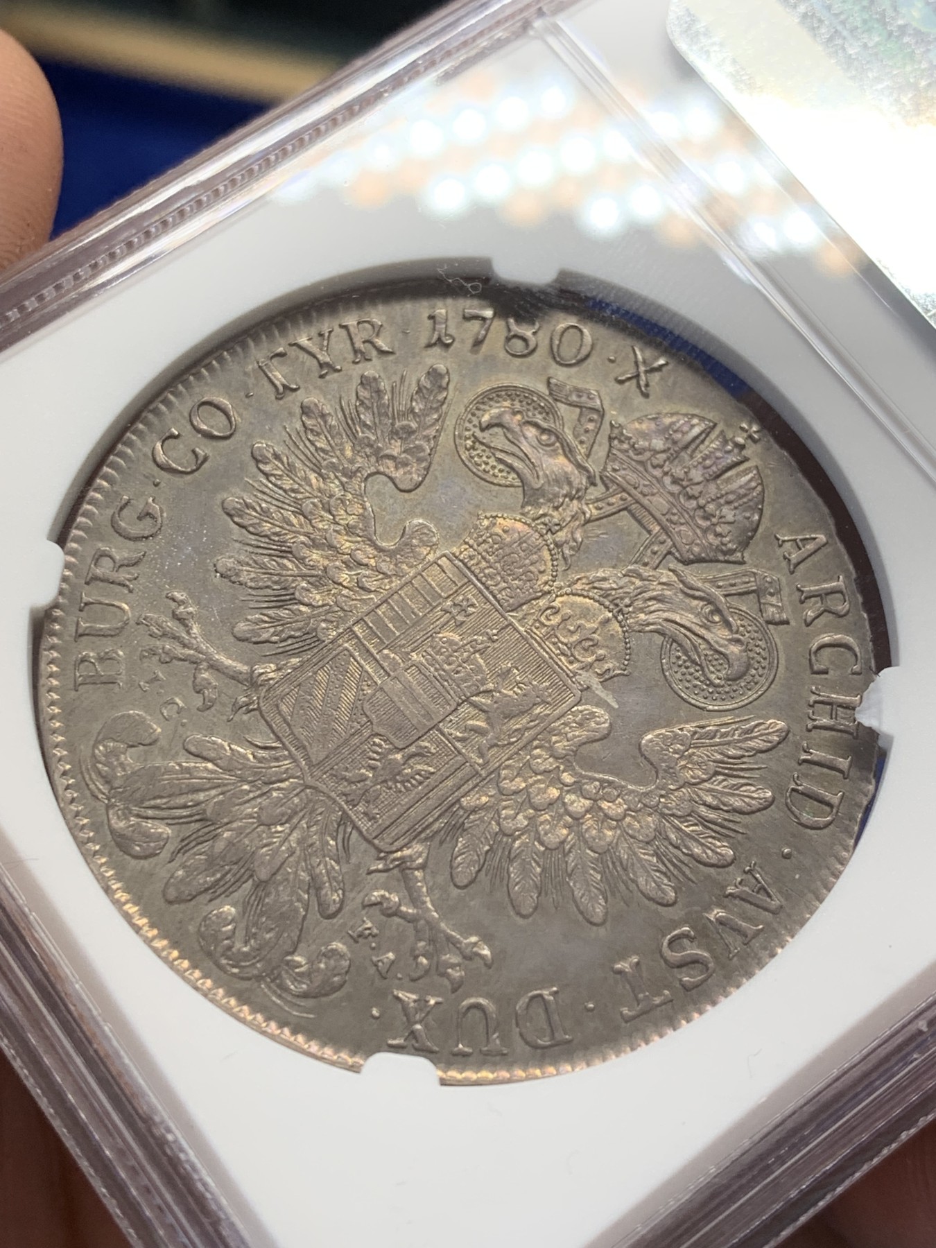 《竞宝斋》第207场-周日，周一 2场 (全场包邮) NGC AU55 奥地利1780大奶妈，维也纳原铸IC-FA版 状态极好 美国评级