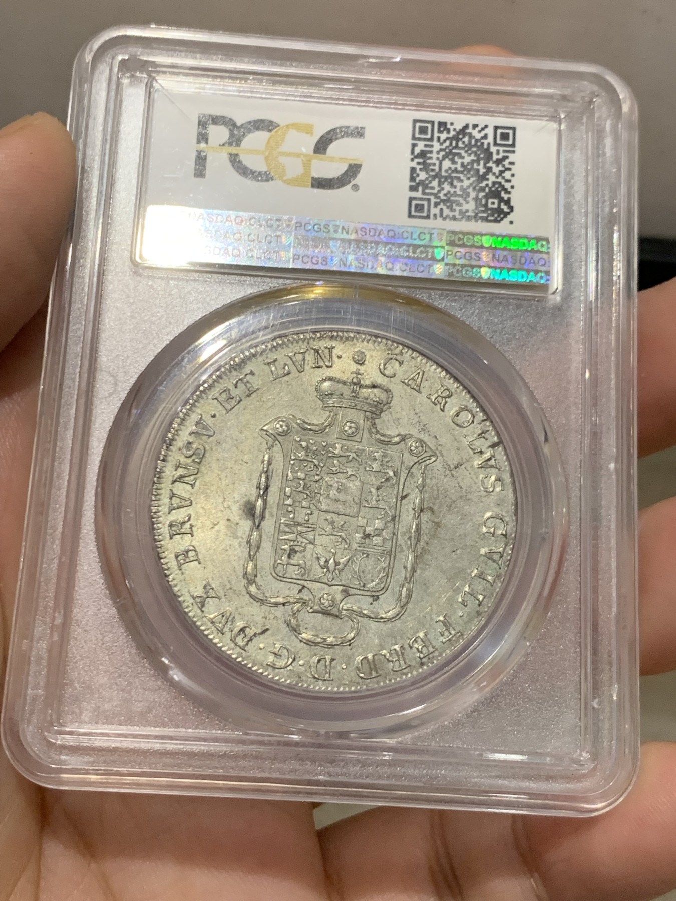 《竞宝斋》第207场-周日，周一 2场 (全场包邮) PCGS MS63冠军分德国神罗 1790MC 布伦瑞克-狼堡纹章 泰勒