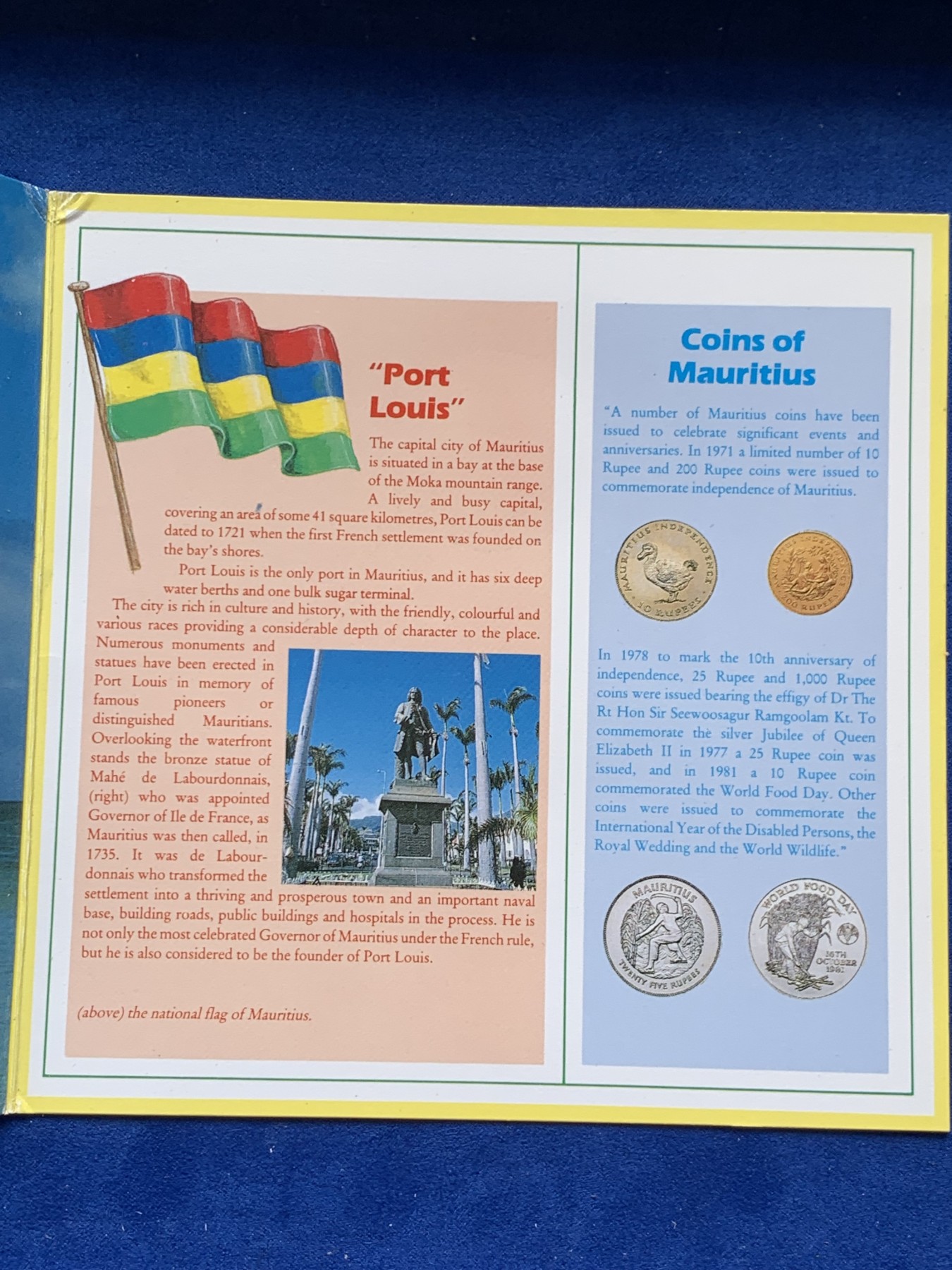 《竞宝斋》第207场-周日，周一 2场 (全场包邮) 毛里求斯1987年清年份官方套币，unc-bu强光好品，产量共5000套！