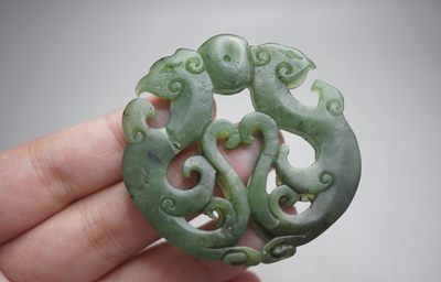 玉石翡翠玛瑙｜拍卖专场 - 和田玉碧玉玉佩挂件 