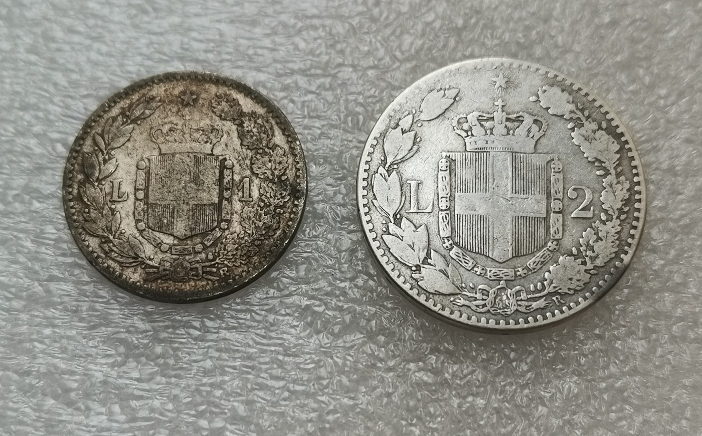 瓶子🏺第114期拍卖会  意大利1884年1里拉2里拉银币2枚