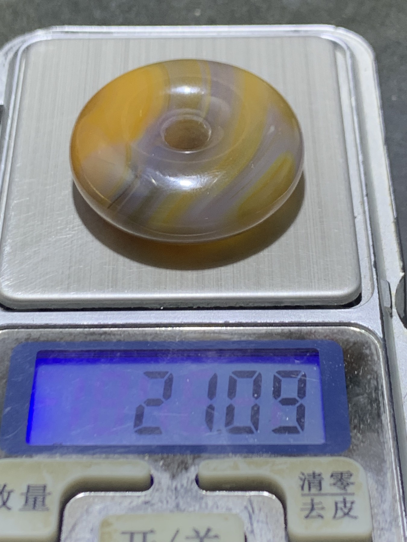 精美高玉化巴西玛瑙面包圈平安扣一个，