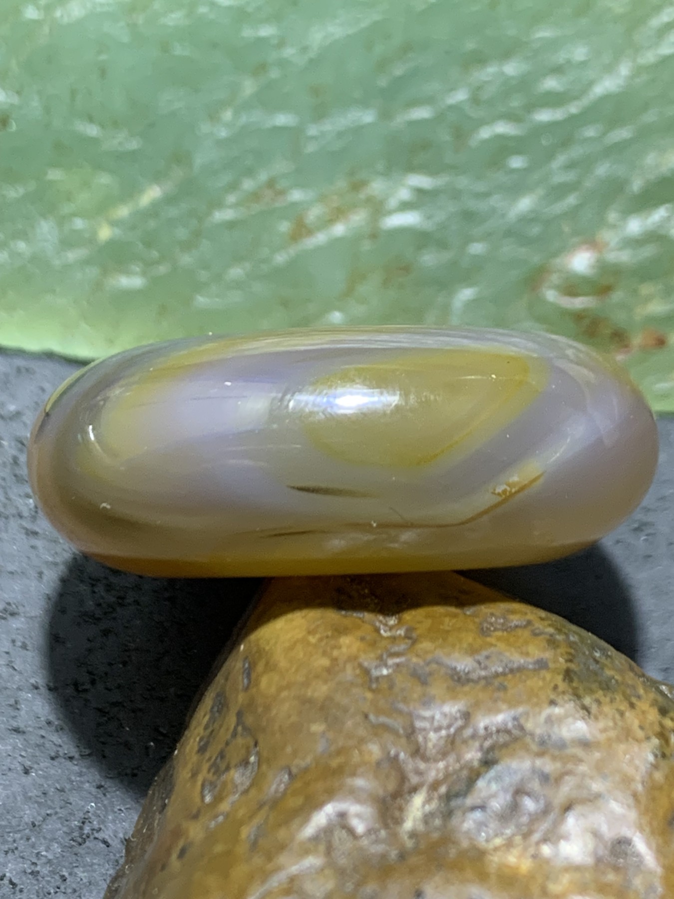 精美高玉化巴西玛瑙面包圈平安扣一个，