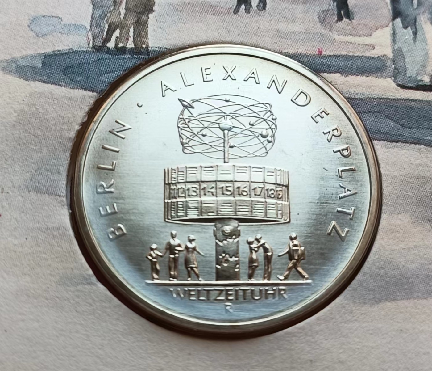 瓶子🏺第114期拍卖会  东德1987年5马克柏林世界钟纪念币邮封