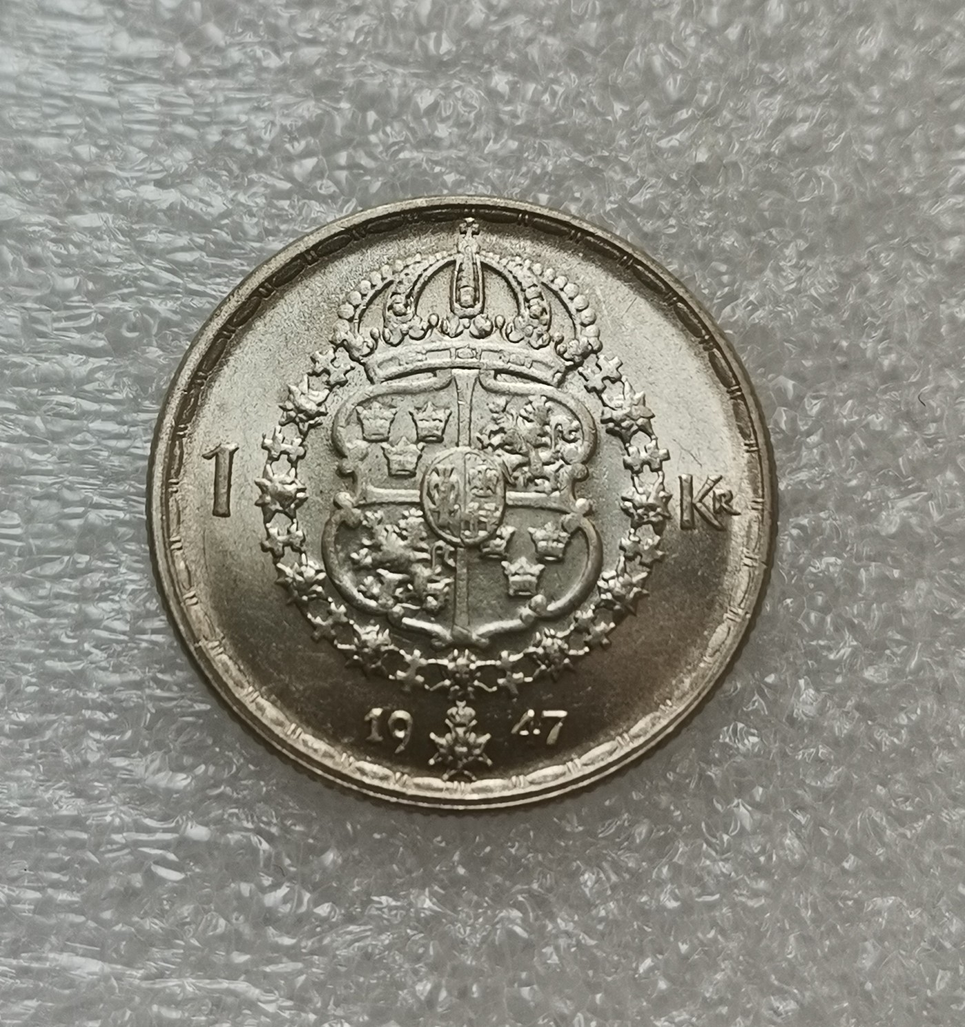 瓶子🏺第114期拍卖会  1947年瑞典古斯塔五世纪念银币7克1克郎银币