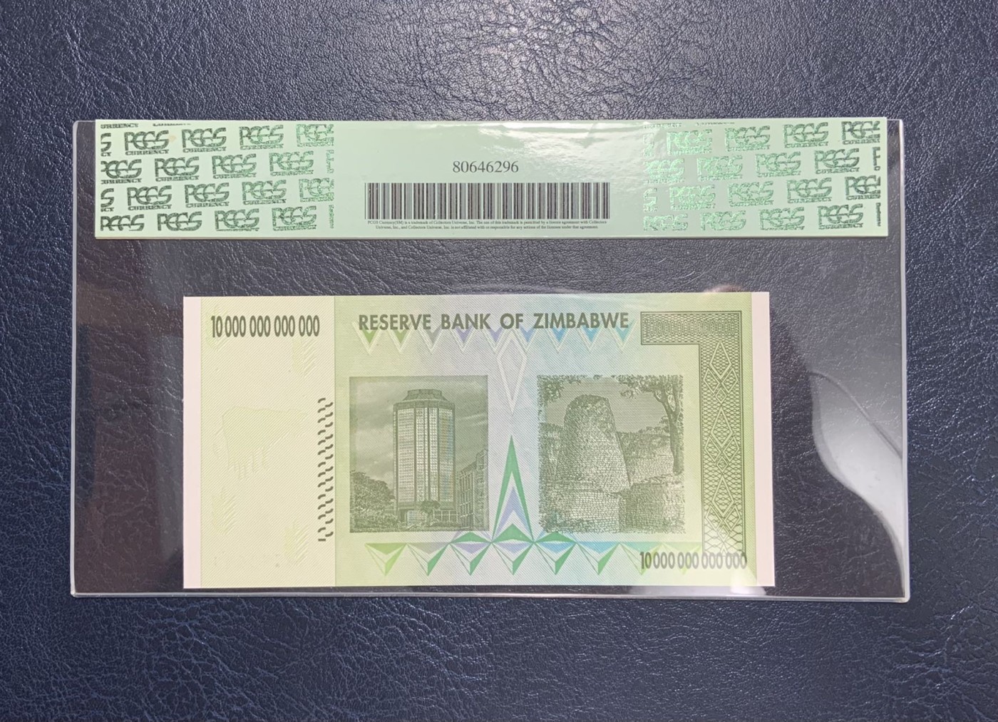 收藏联盟Quantum Auction 第298期拍卖  津巴布韦2008年10万亿元 PCGS67  首发AA冠 世界纸币特殊标