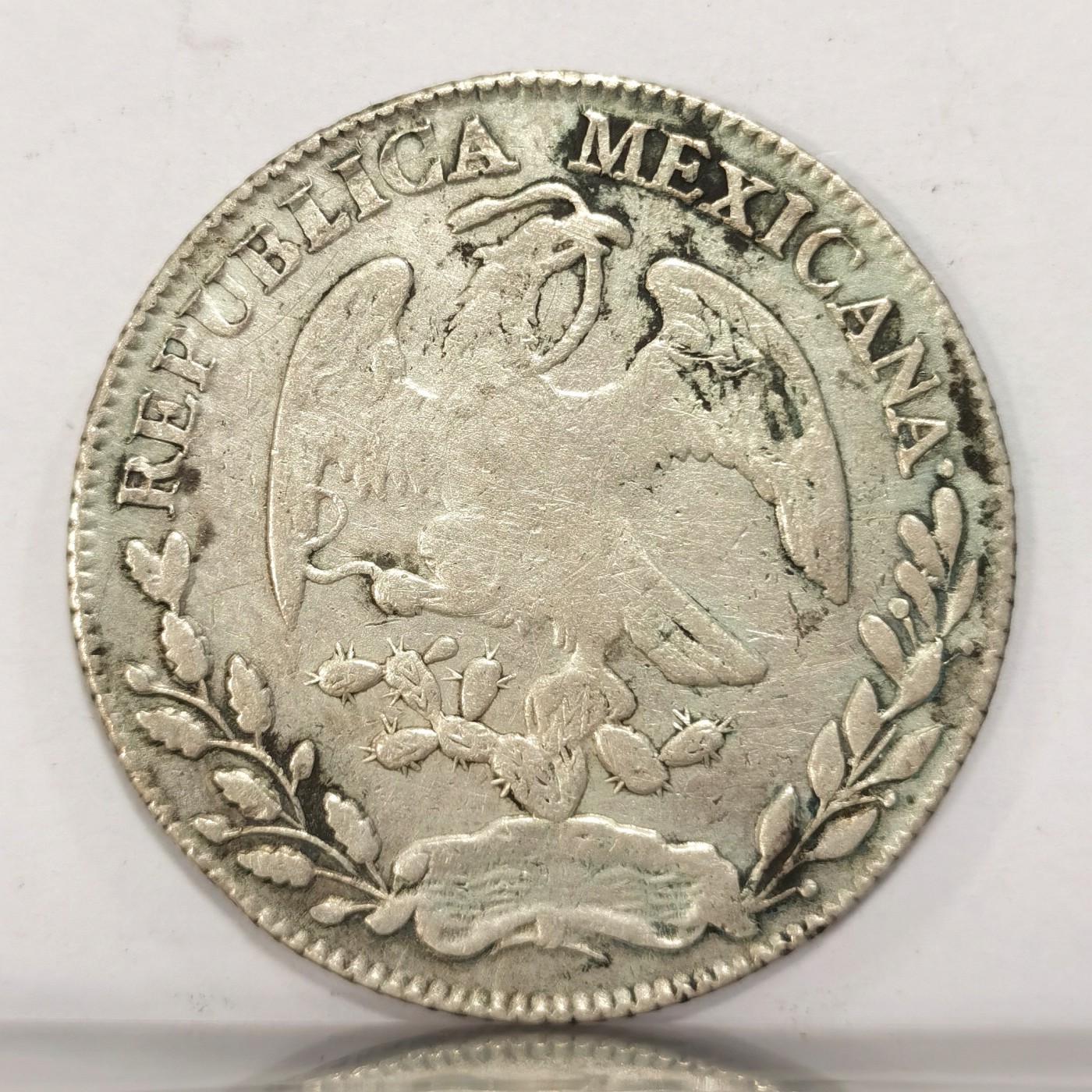 博洋堂世界钱币拍卖第048期（全场包邮） 墨西哥花边鹰洋ZS 1862 8里亚尔 中期老包浆老鹰