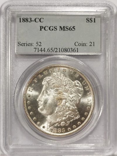 博洋堂美国及美洲钱币专场拍卖暨第119期（全场包邮） - PCGS MS65 美国1883年CC厂摩根大银币，稀少卡森厂，丝滑底板，完美状态
