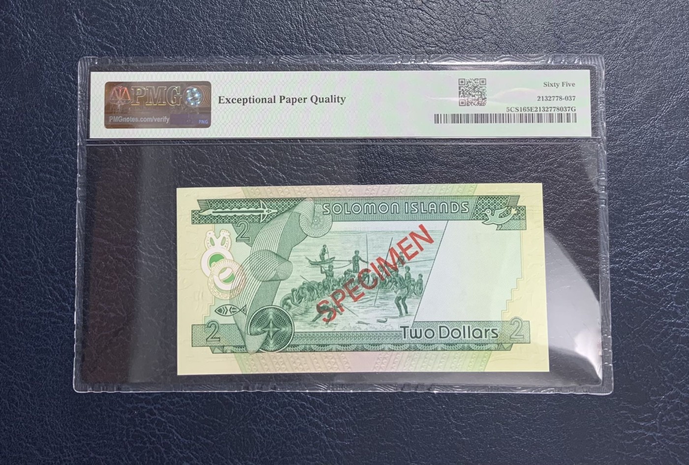 收藏联盟Quantum Auction 第298期拍卖  所罗门群岛1979年2元收藏者样票 PMG65 圆圆倒置号