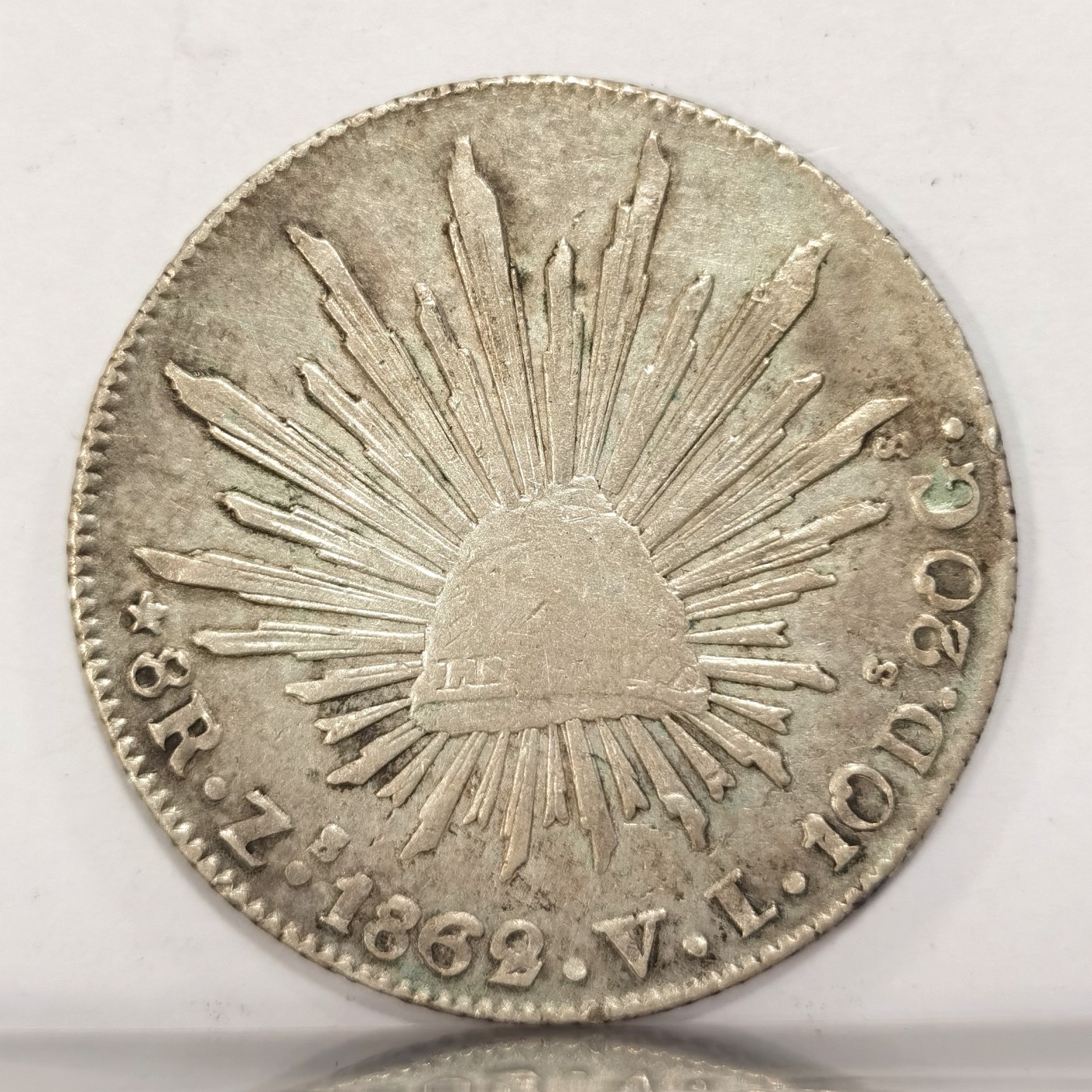 博洋堂世界钱币拍卖第048期（全场包邮） 墨西哥花边鹰洋ZS 1862 8里亚尔 中期老包浆老鹰