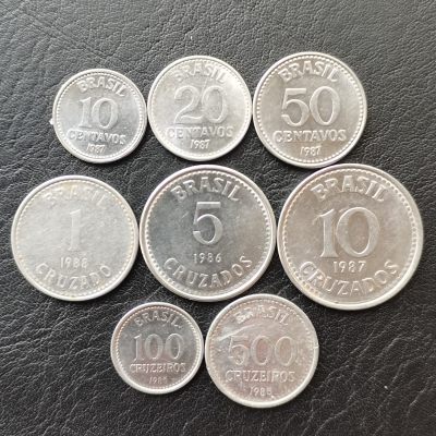 巴西 80年代 国徽版套币 全8枚 - 巴西 80年代 国徽版套币 全8枚
