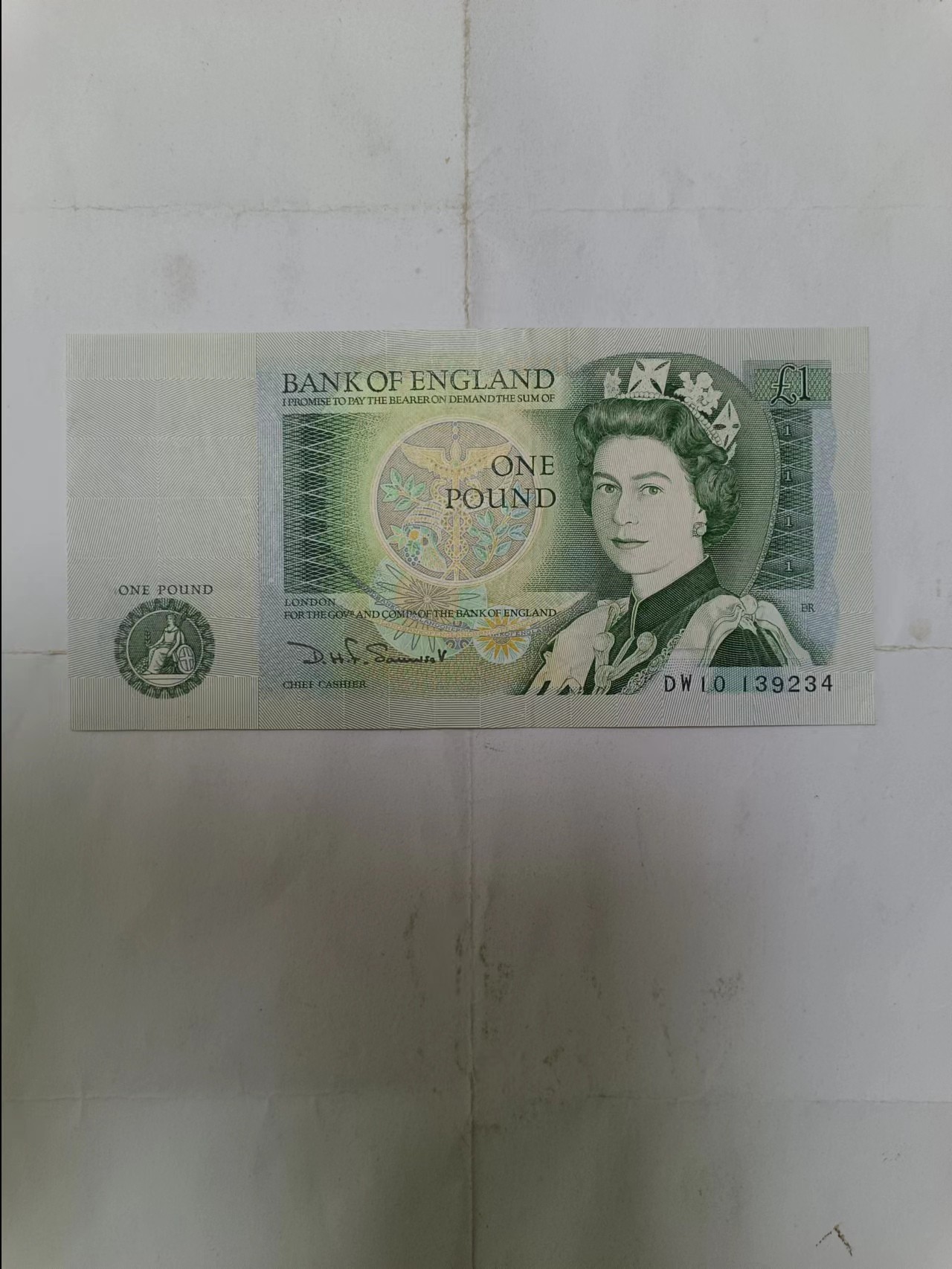 【20231020】非全新纸币第七十九场 英国D序列1镑，好品