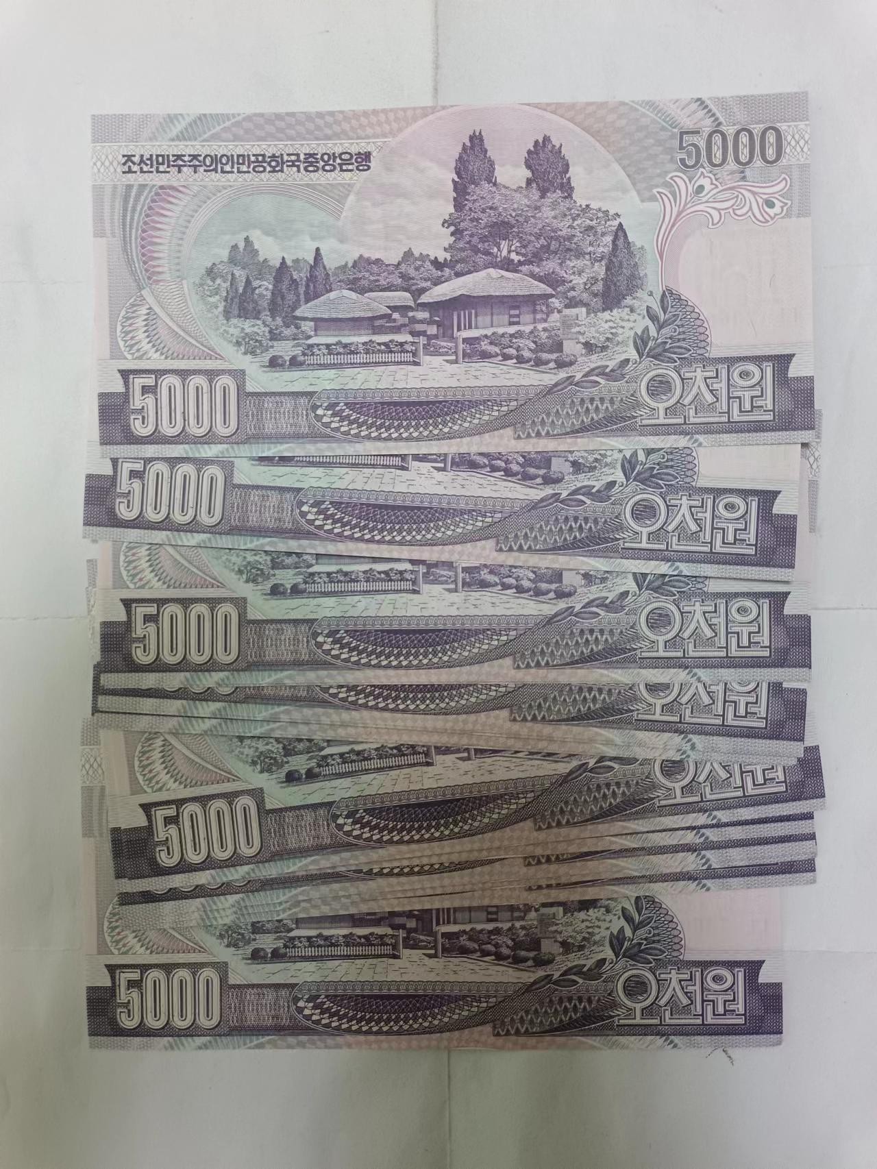 【20231020】非全新纸币第七十九场 朝鲜5000元20张纸币，全新