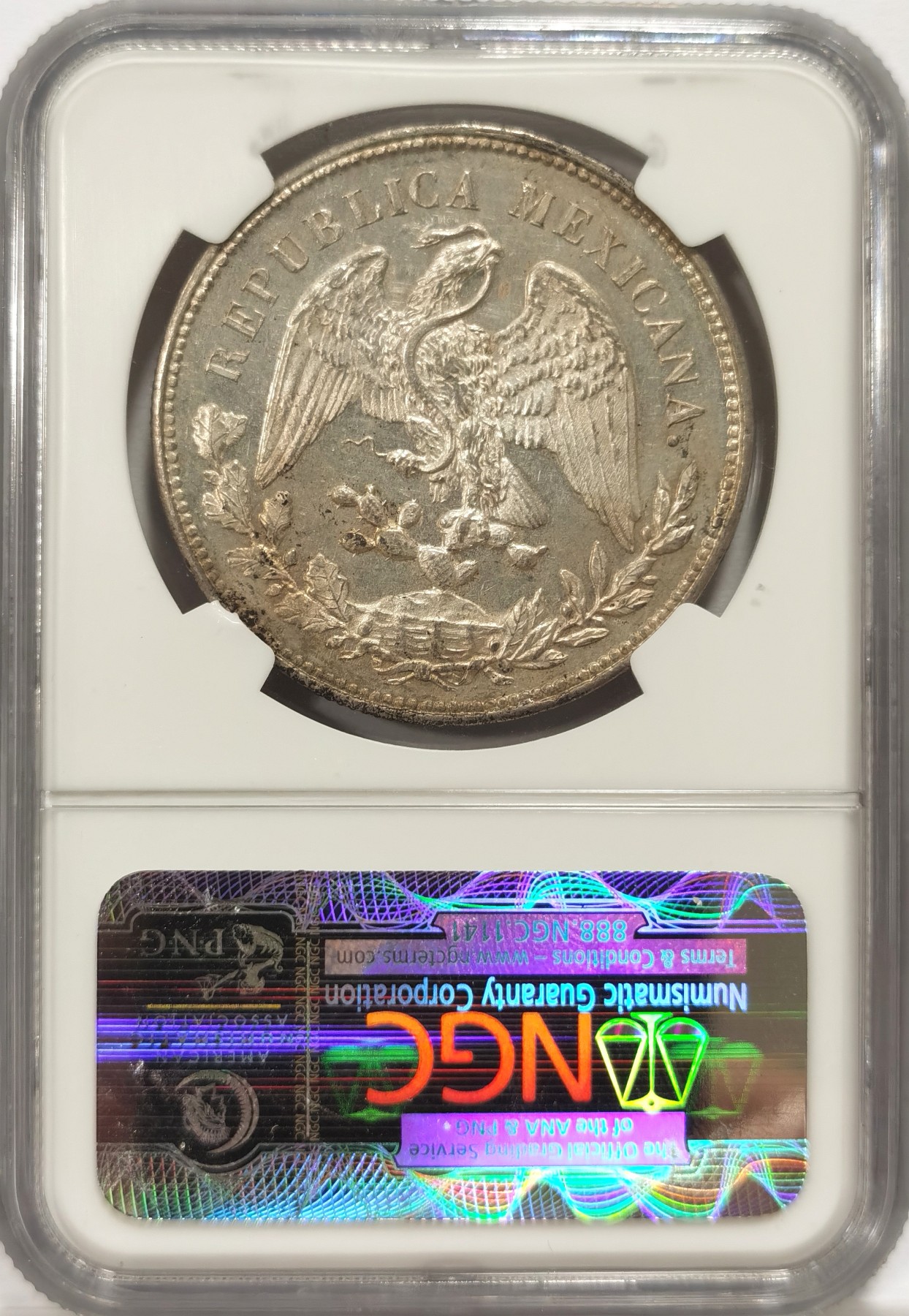 博洋堂世界钱币拍卖第048期（全场包邮） NGC MS62 墨西哥1905年CN RP版直边鹰洋，直边名誉版之一，价值严重低估的品种，MS首见