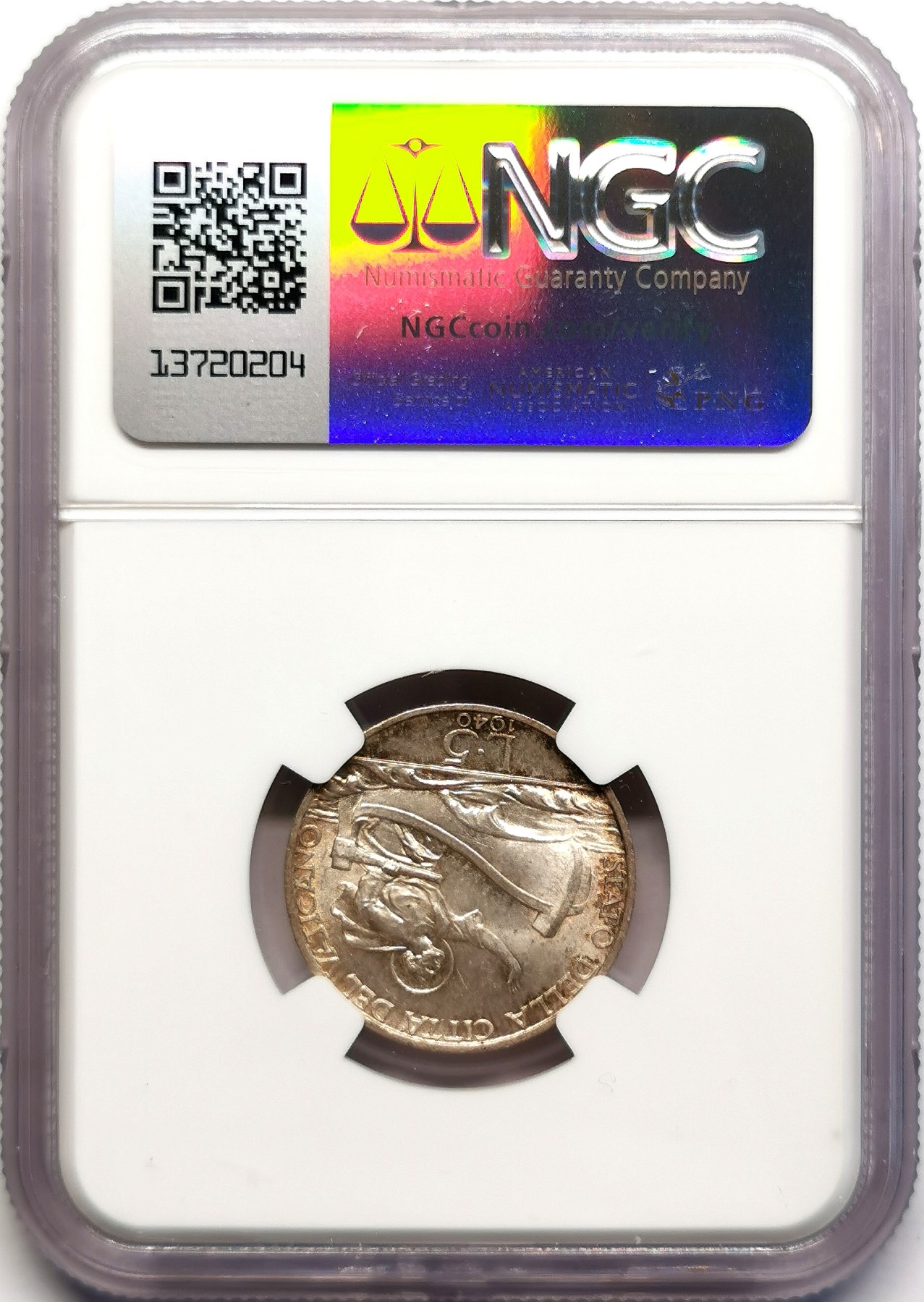 凡希社世界钱币微拍第二百五十一期 1940梵蒂冈5里拉银币NGC-MS62