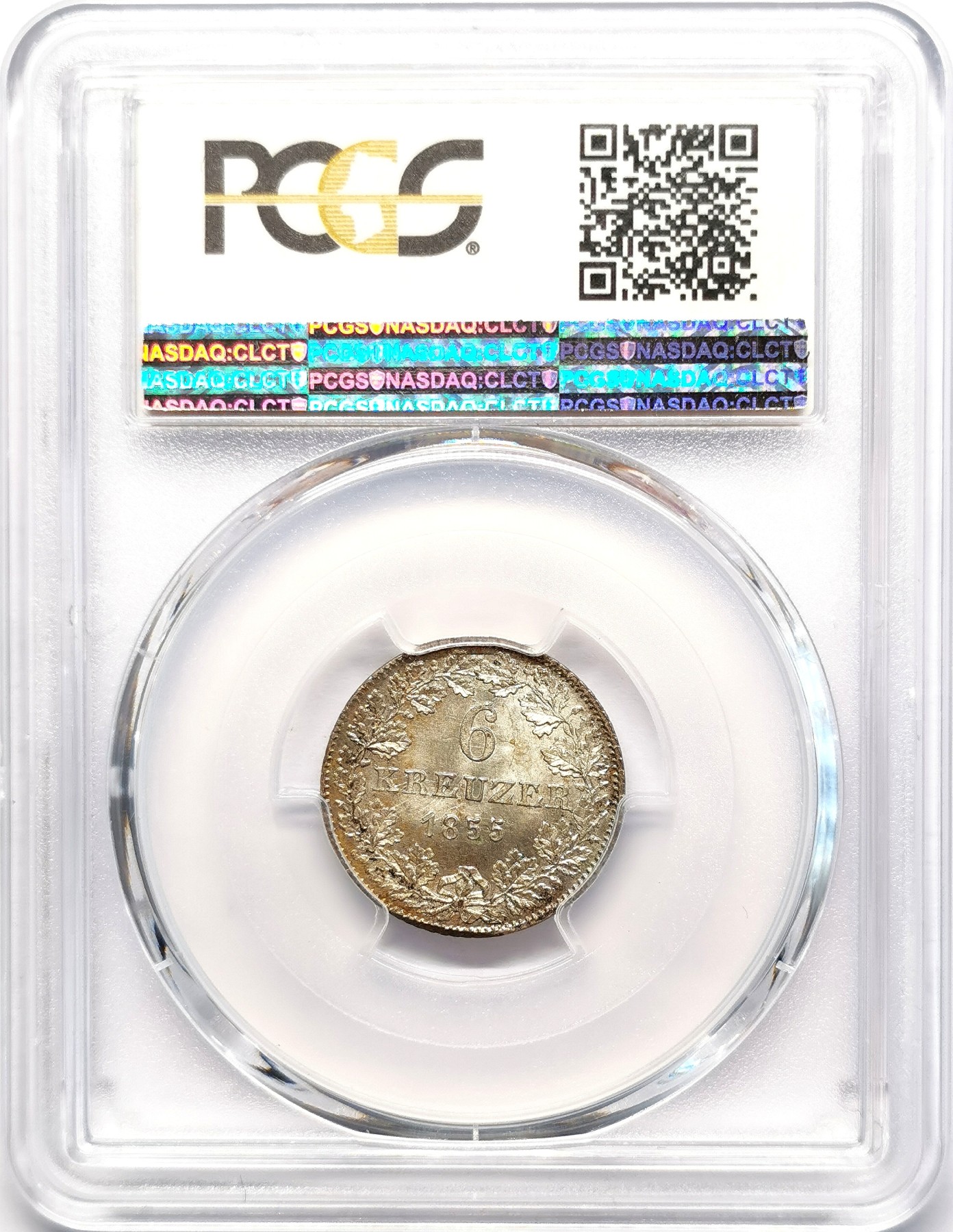凡希社世界钱币微拍第二百五十一期 1855法兰克福6K银辅币PCGS-MS66