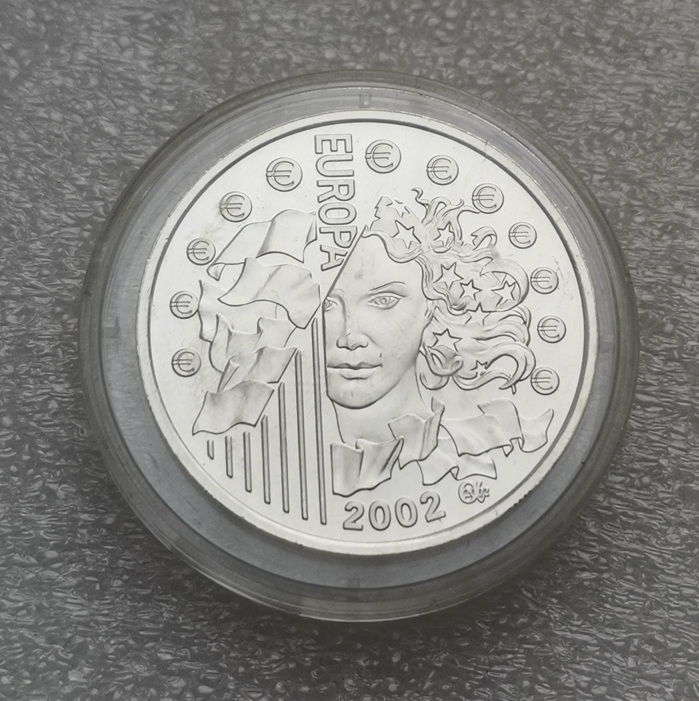 瓶子🏺第114期拍卖会  法国2003年欧元启动周年“币中币”银币