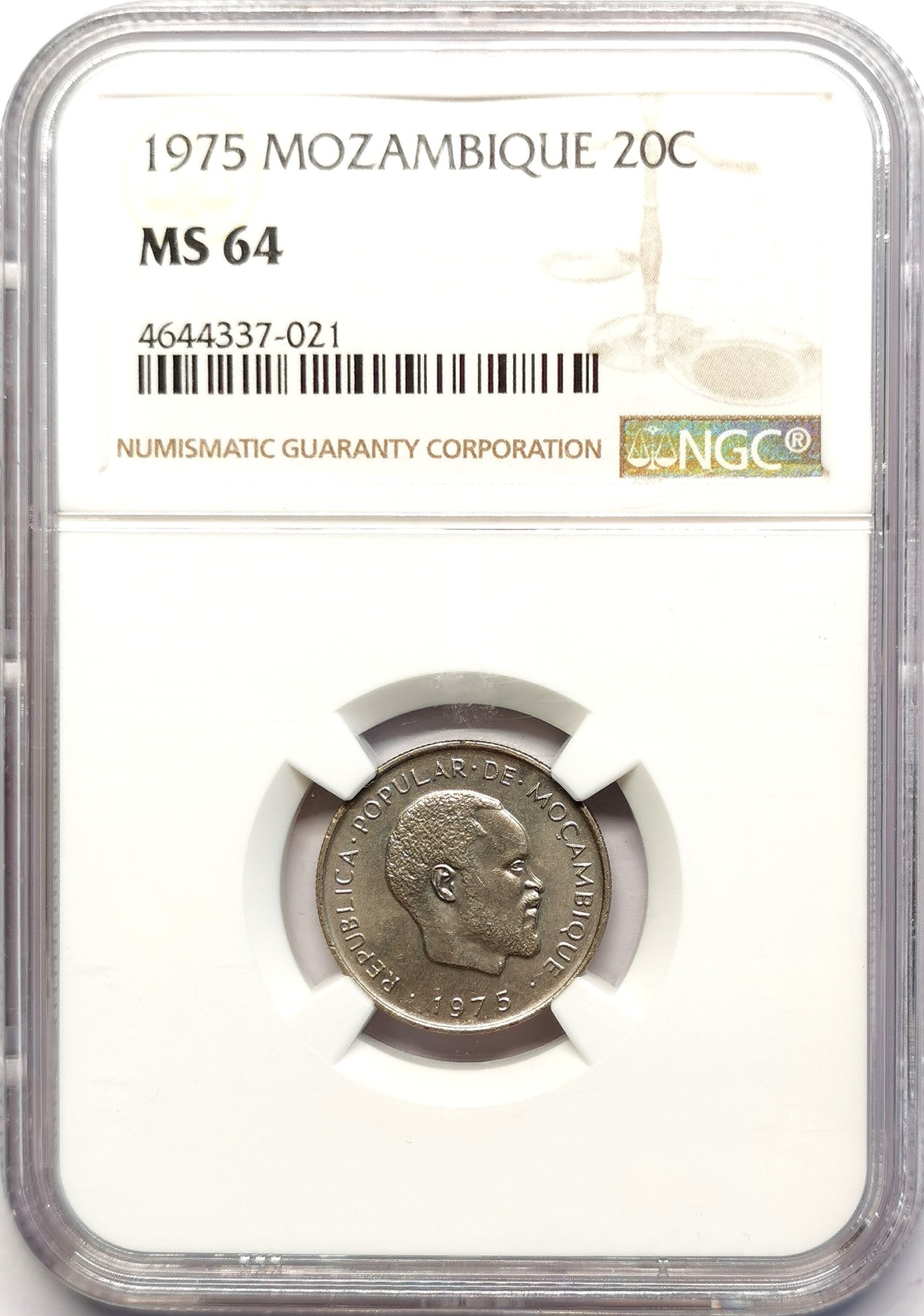 凡希社世界钱币微拍第二百五十一期 1975莫桑比克20分NGC-MS64