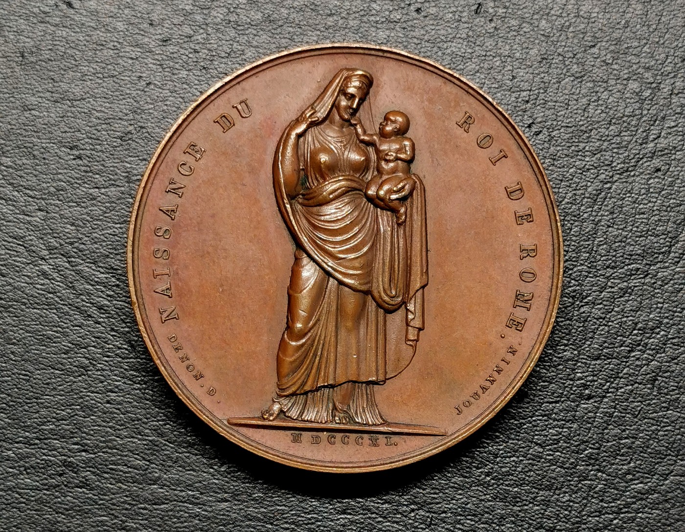 凡希社世界钱币微拍第二百五十一期 1811法国罗马王诞生纪念铜章AU