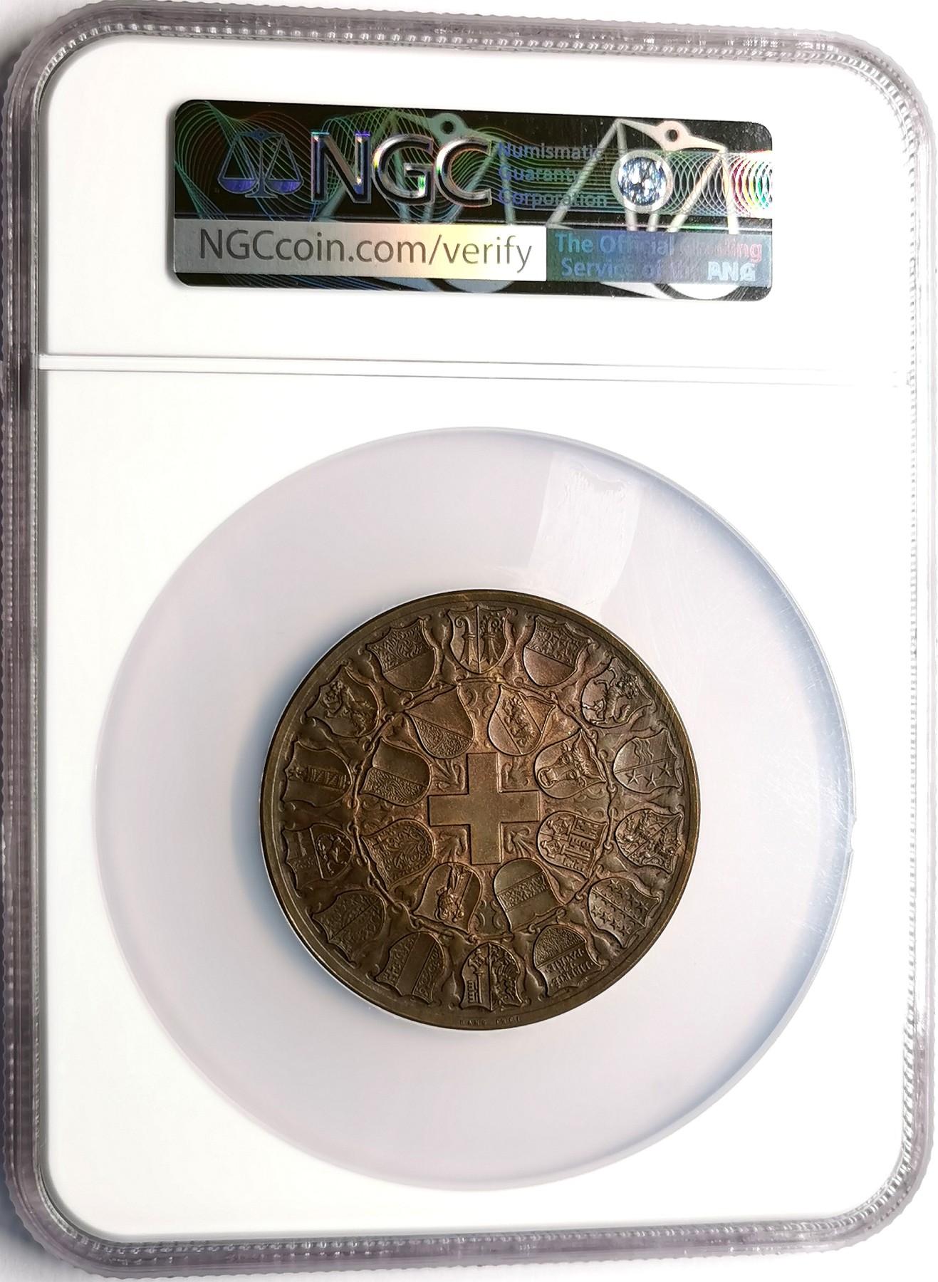 凡希社世界钱币微拍第二百五十一期 1898瑞士国家博物馆纪念铜章NGC-MS63