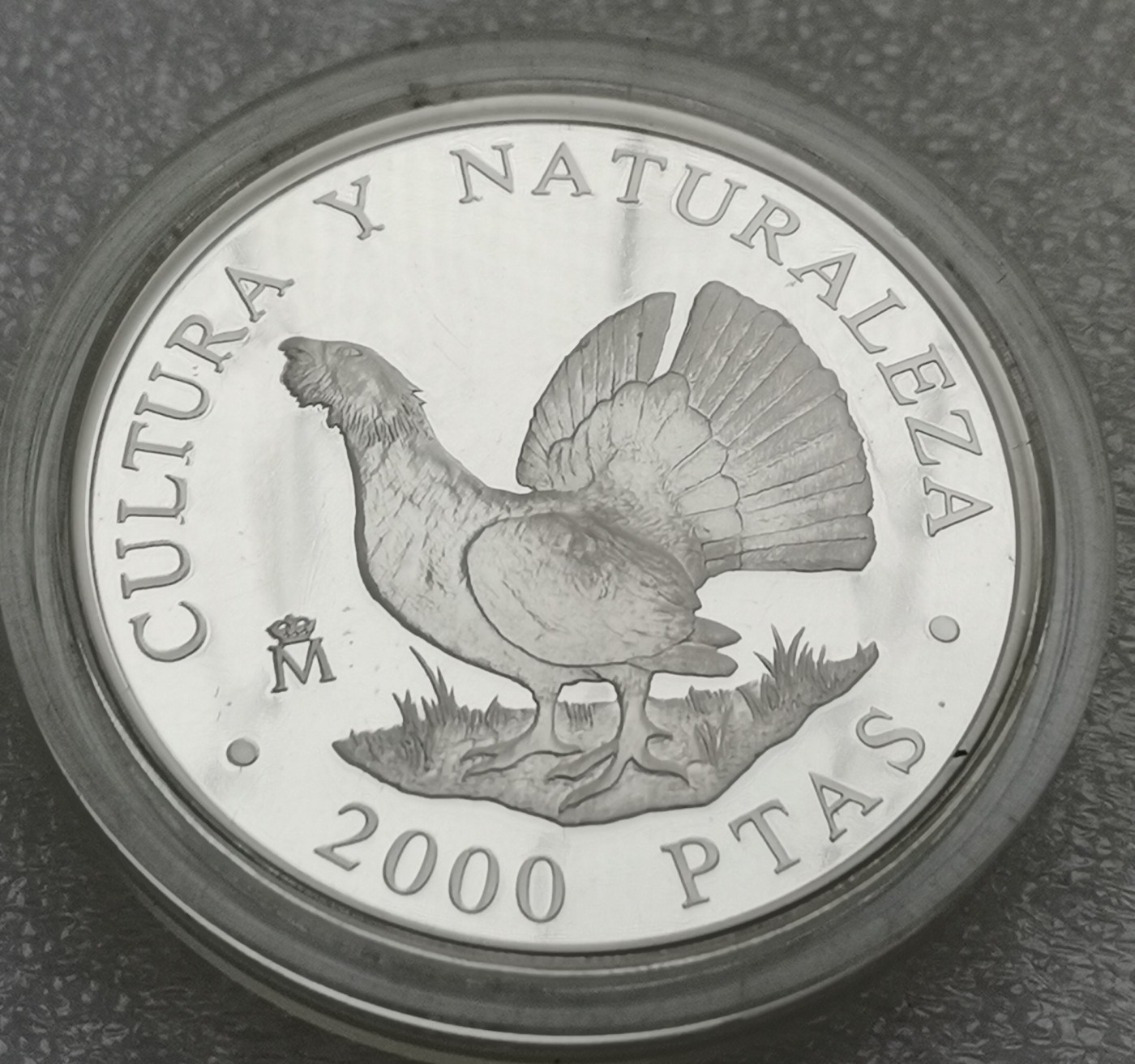 瓶子🏺第114期拍卖会  1995年西班牙2000比塞塔精制珍稀动物纪念大银币公鸡