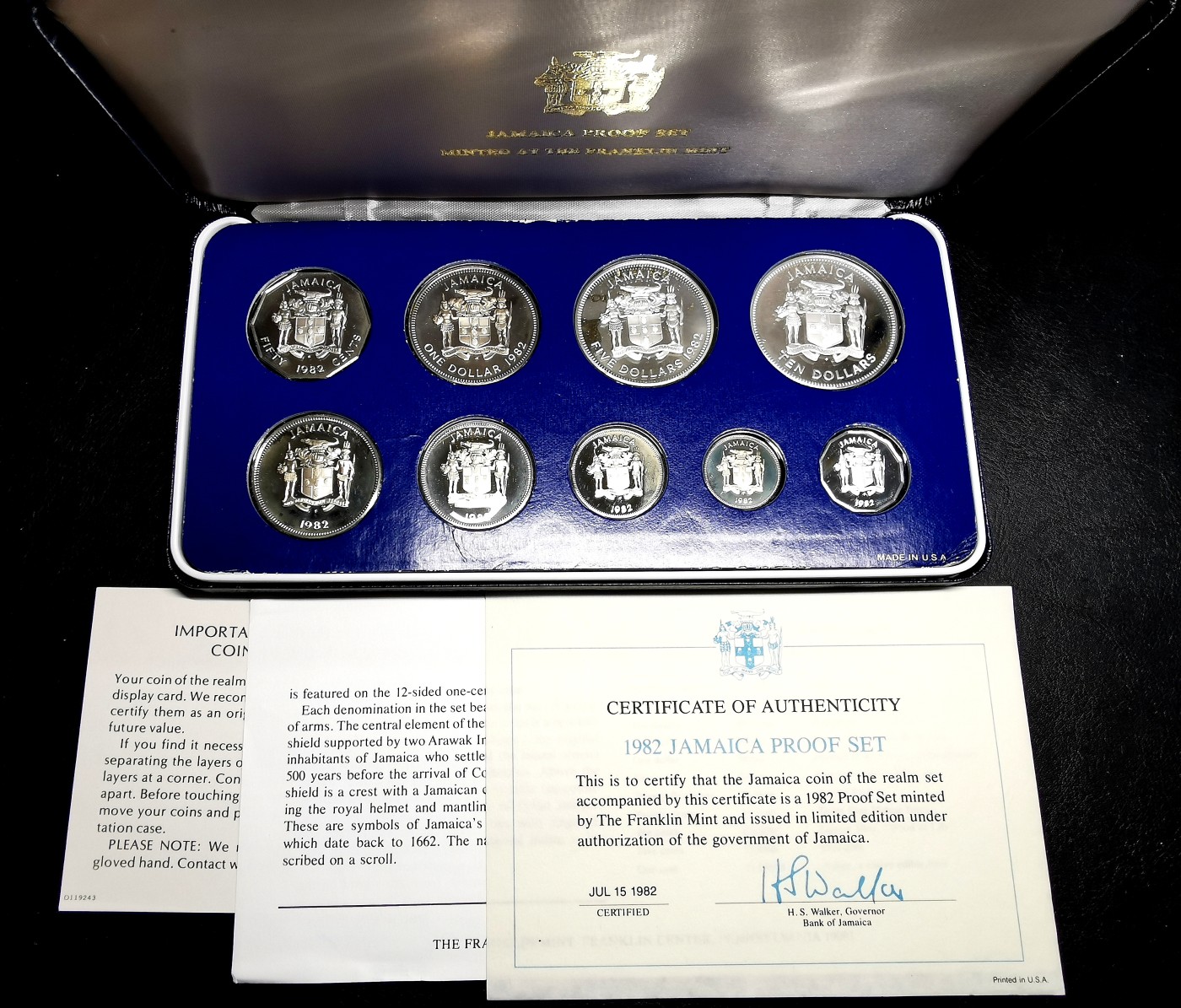 凡希社世界钱币微拍第二百五十一期 1982牙买加精铸PS原盒证书！