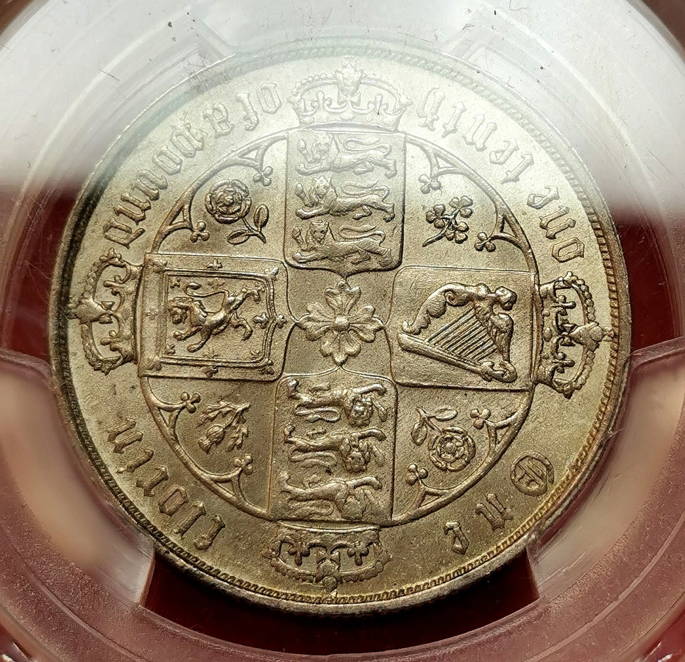 凡希社世界钱币微拍第二百五十一期 荐！1885英国小维哥特式佛罗林PCGS-MS63淡彩粉光！