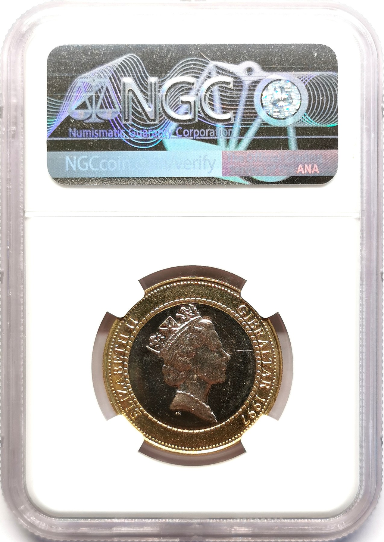 凡希社世界钱币微拍第二百五十一期 1997马恩岛赫拉克勒斯搏狮2镑双金属NGC-MS63