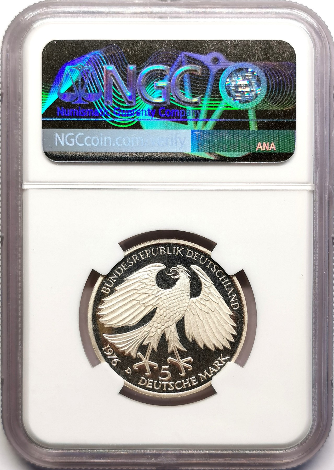 凡希社世界钱币微拍第二百五十一期 1976西德鸟人5马克银币NGC-PF68UC