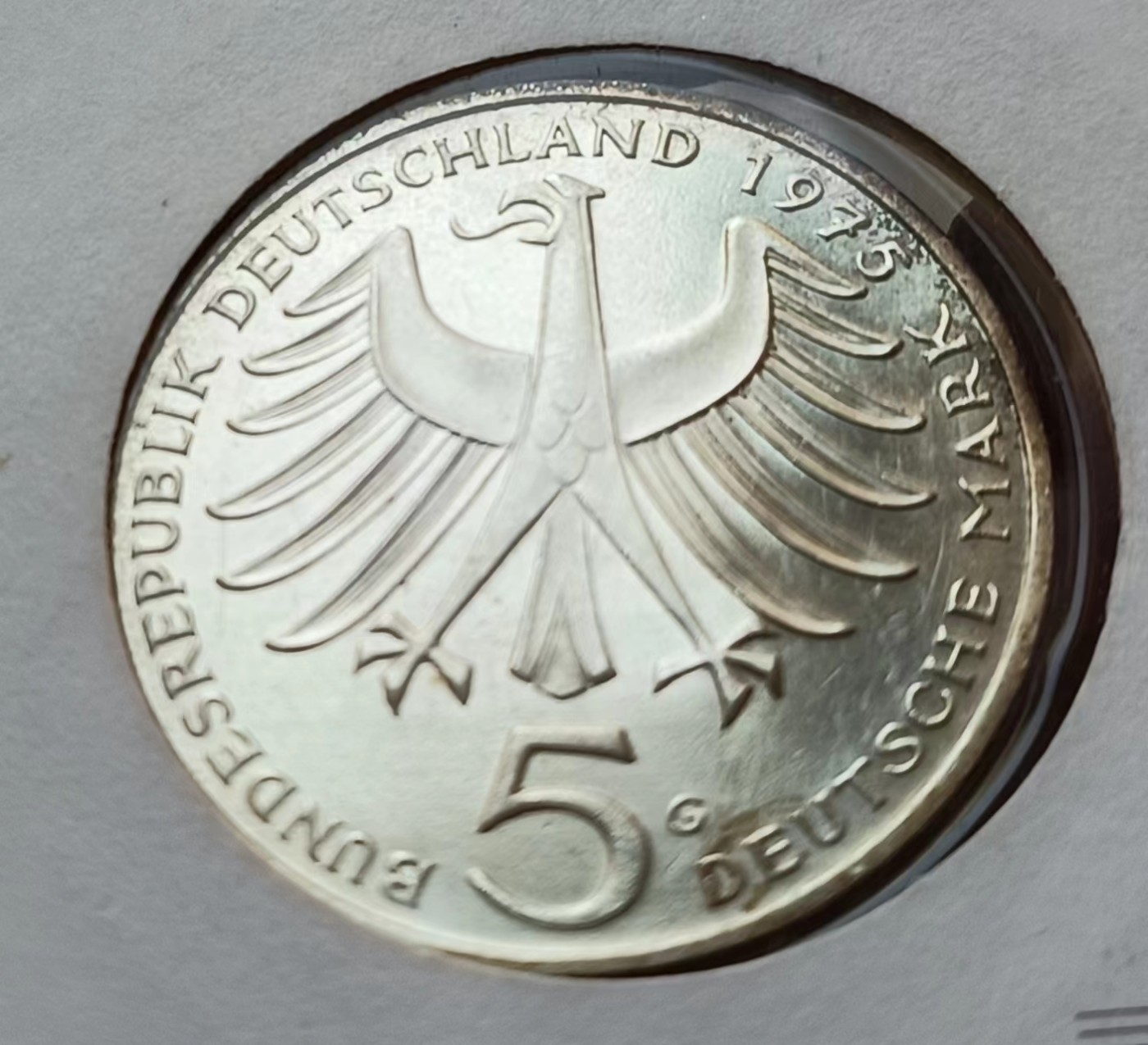 瓶子🏺第114期拍卖会  德国 西德1975年5马克纪念银币 著名学者史怀哲 邮币封