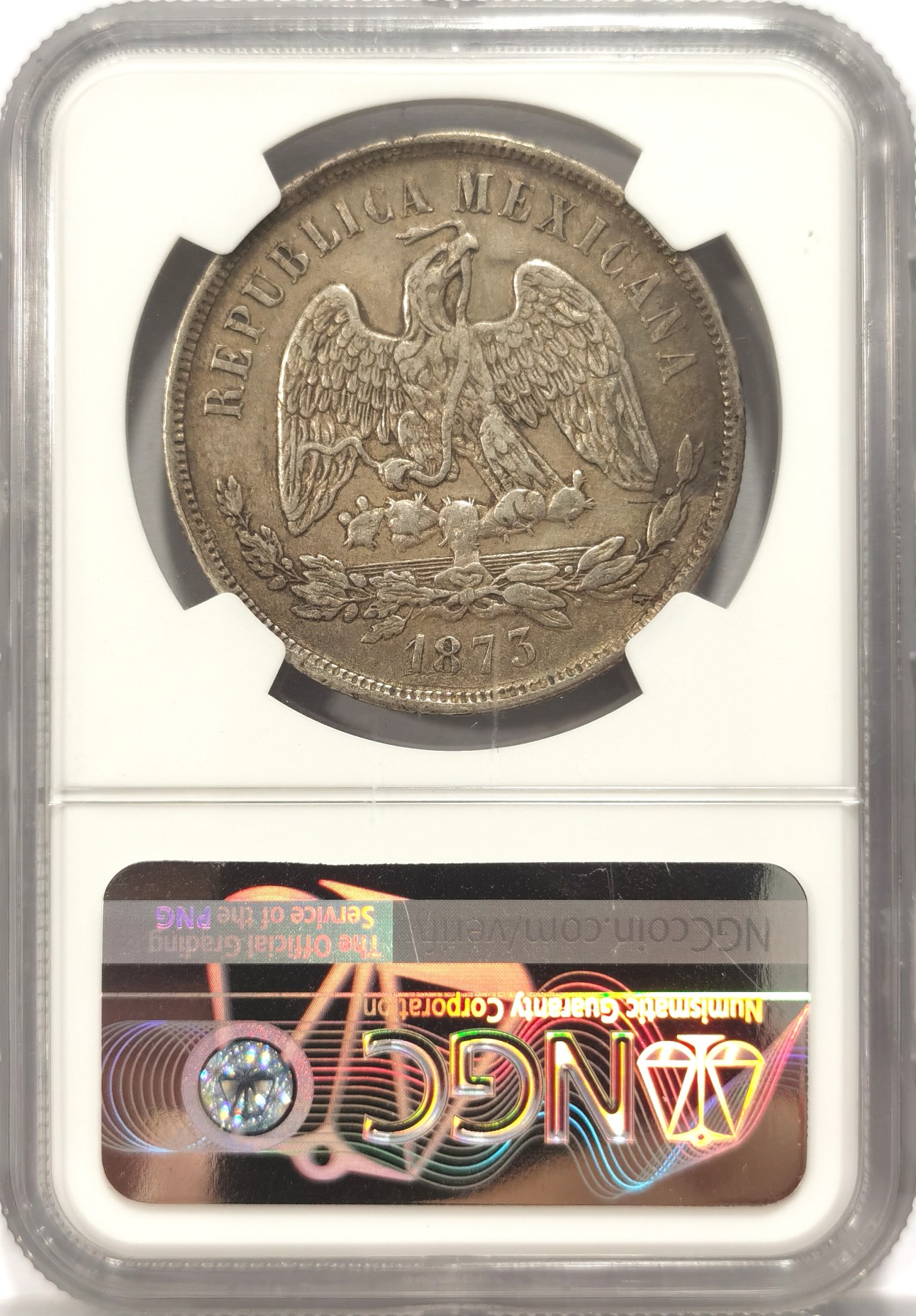 博洋堂世界钱币拍卖第048期（全场包邮） NGC AU50 墨西哥天平老鹰Mo 1873 1比索 原味天平 值得拥有