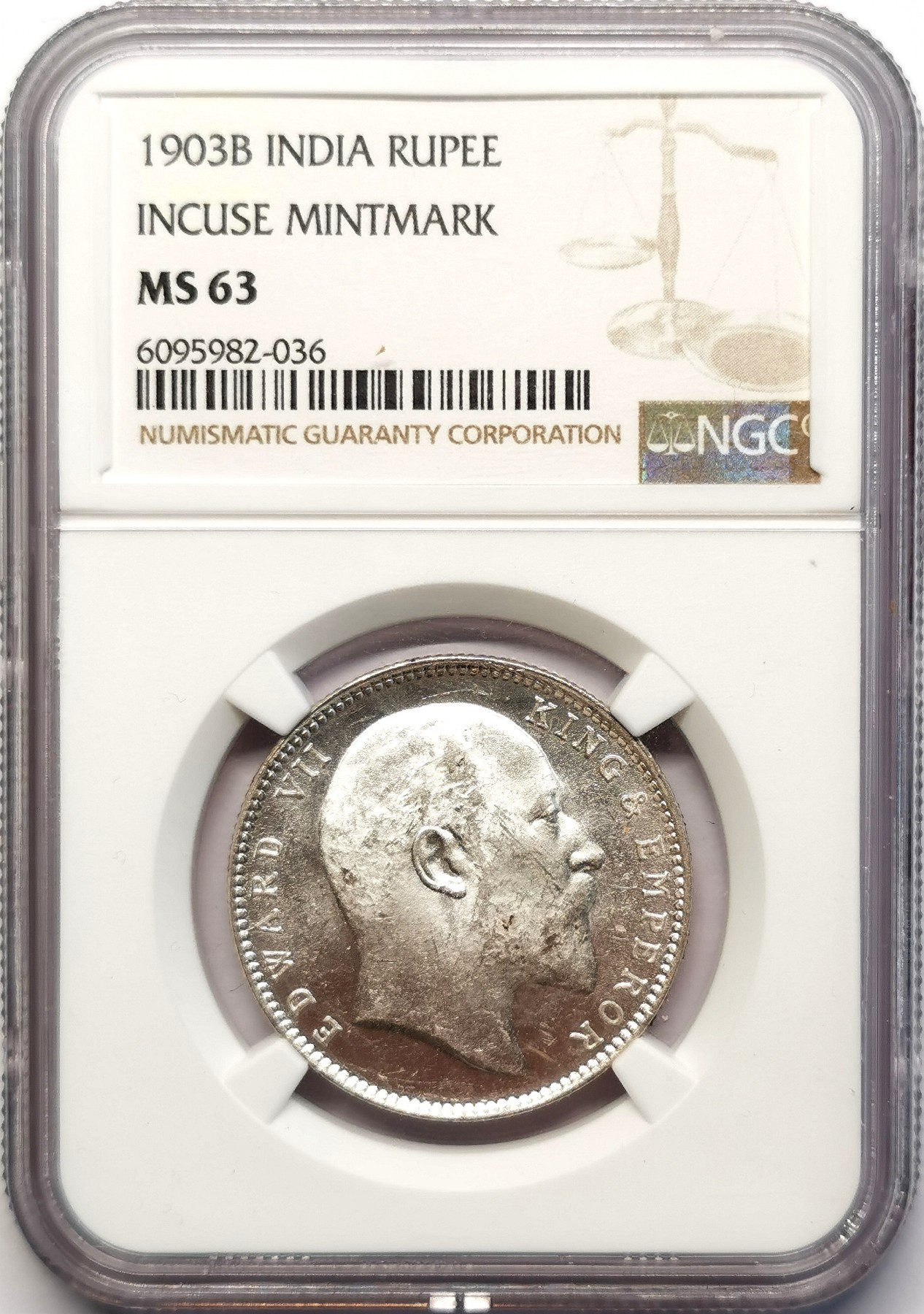 凡希社世界钱币微拍第二百五十一期 1903B英属印度爱七卢比NGC-MS63