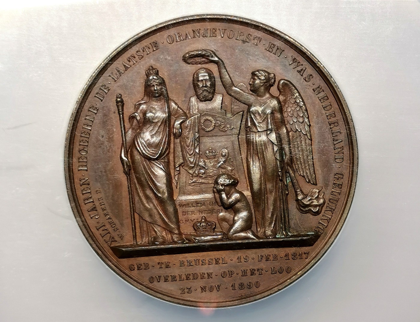 凡希社世界钱币微拍第二百五十一期 1890德国纪念荷兰国王威廉三世逝世铜章NGC-MS62