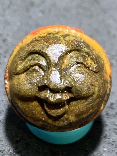 精美亚光战国红玛瑙手工俏色巧雕地主随形圆珠一个 - 精美亚光战国红玛瑙手工俏色巧雕地主随形圆珠一个